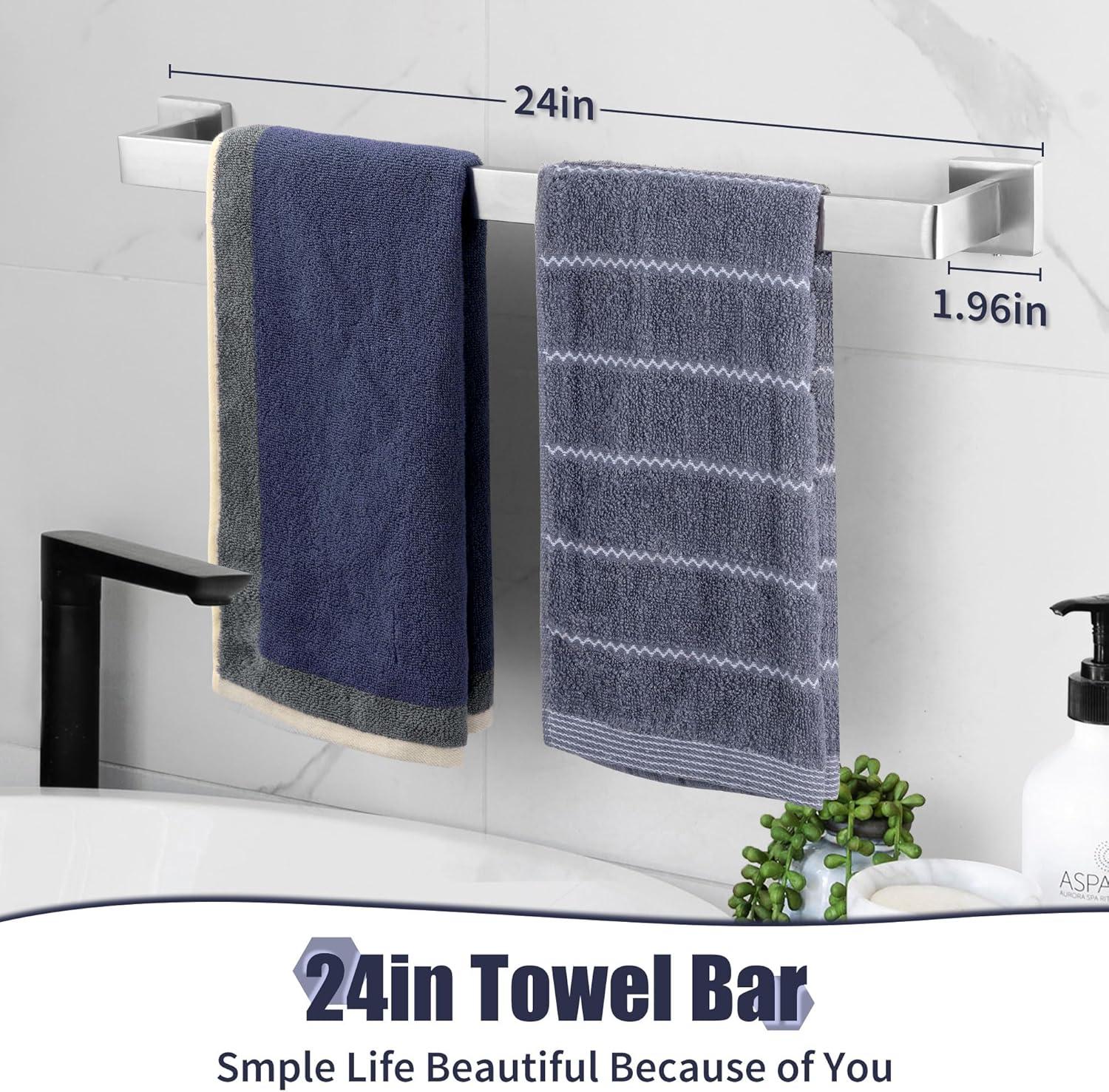 5-Pieces Bathroom Hardware Accessories Set,Towel Racks for Bathroom Wall Mounted.