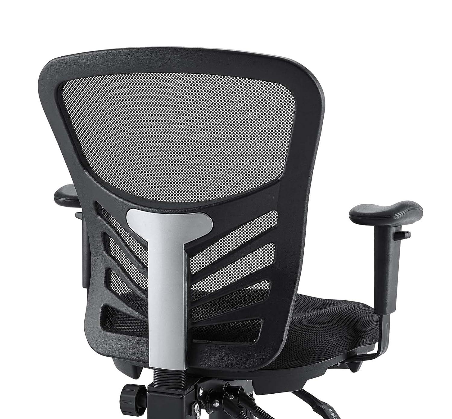 Articulate Mesh Office Chair Midnight Black - Modway: Ergonomic, Adjustable Arms, Swivel Desk Chair