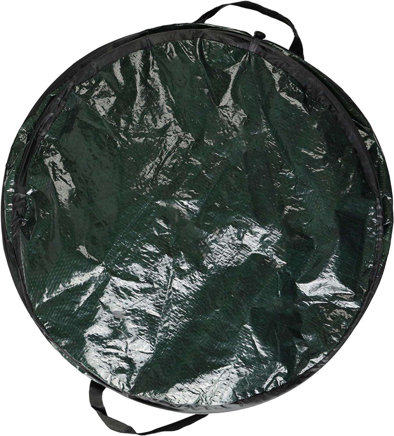 Wakeman 29.5-Gallon Pop Up Outdoor Garbage Can - Collapsible Trash Can for Parties, Yard Waste, Laundry, or Camping Accessories - Green