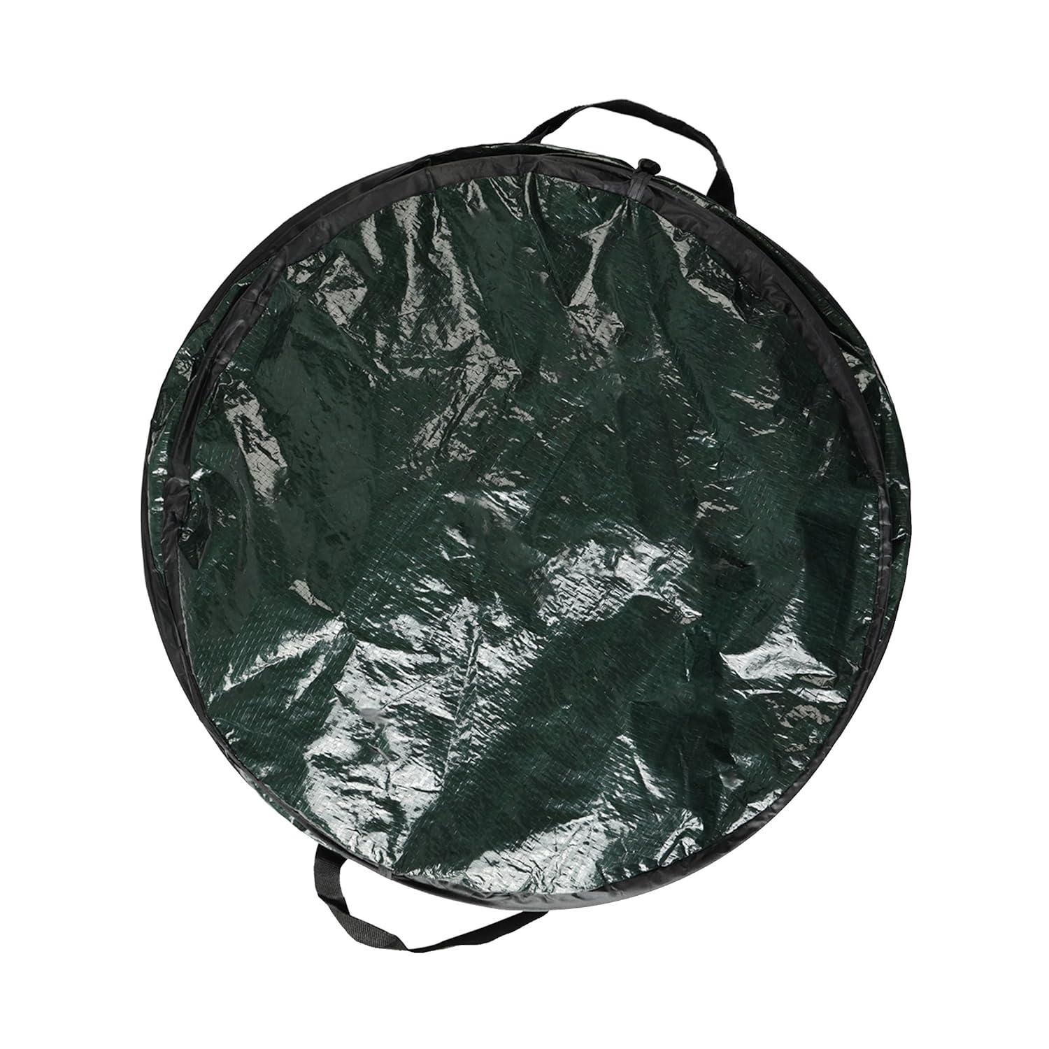 Wakeman 29.5-Gallon Pop Up Outdoor Garbage Can - Collapsible Trash Can for Parties, Yard Waste, Laundry, or Camping Accessories - Green