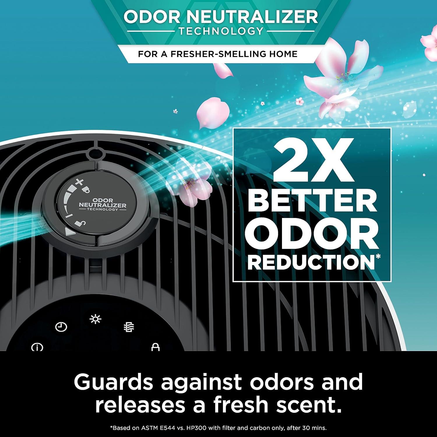 Shark Never Change Air Purifier Max HP302: True HEPA, 5 Settings, 1200-1500 sq. ft., Programmable Timer, CARB Certified