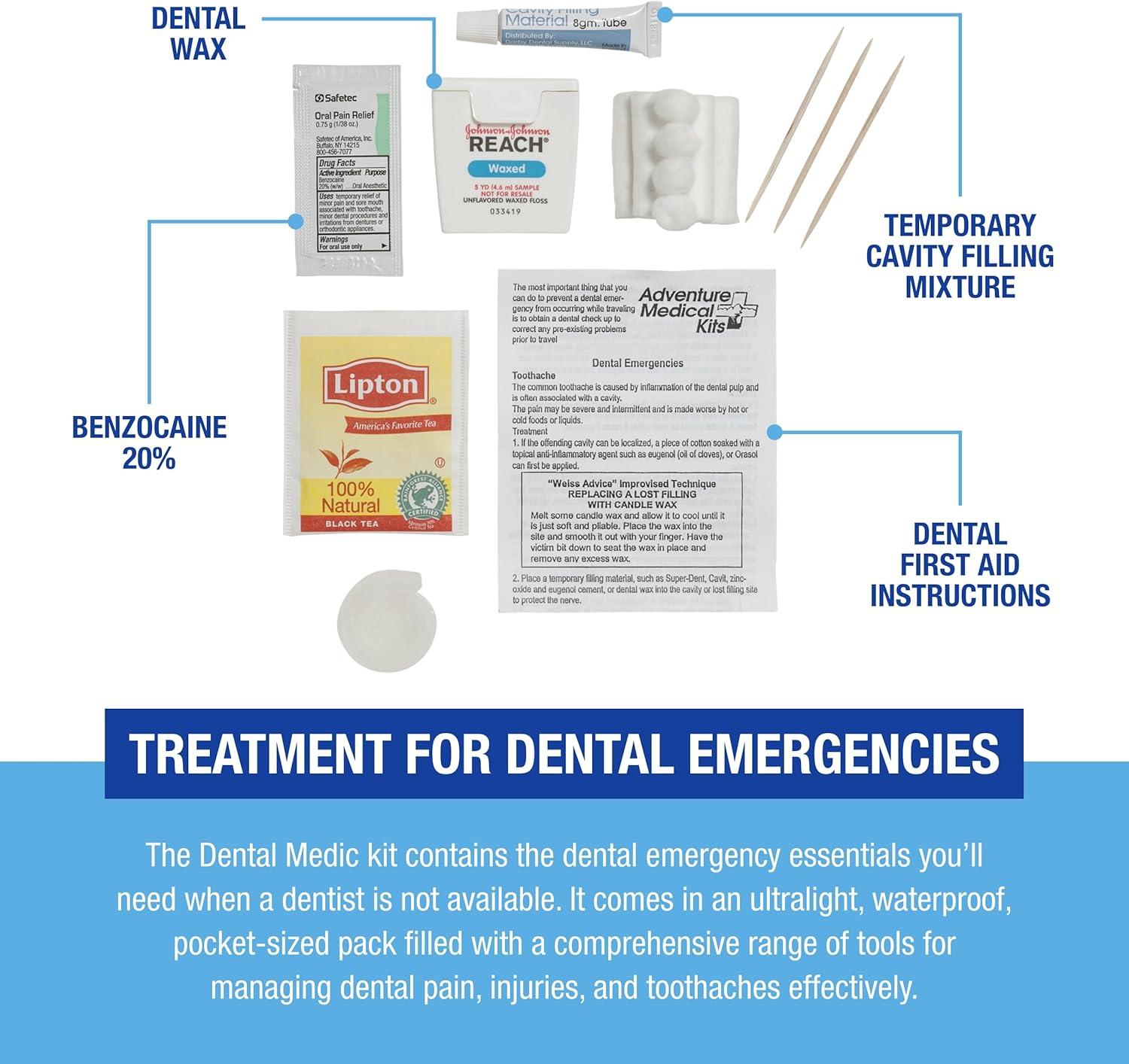 Adventure Medical Kits Dental Medic Travel First Aid Kit for Teeth