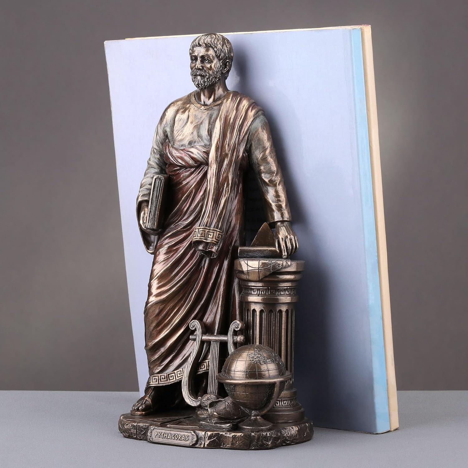 Veronese Design 11 Inch Pythagoras of Samos Greek Mathematician Philosopher Cold Cast Resin Bronze Finish Sculpture