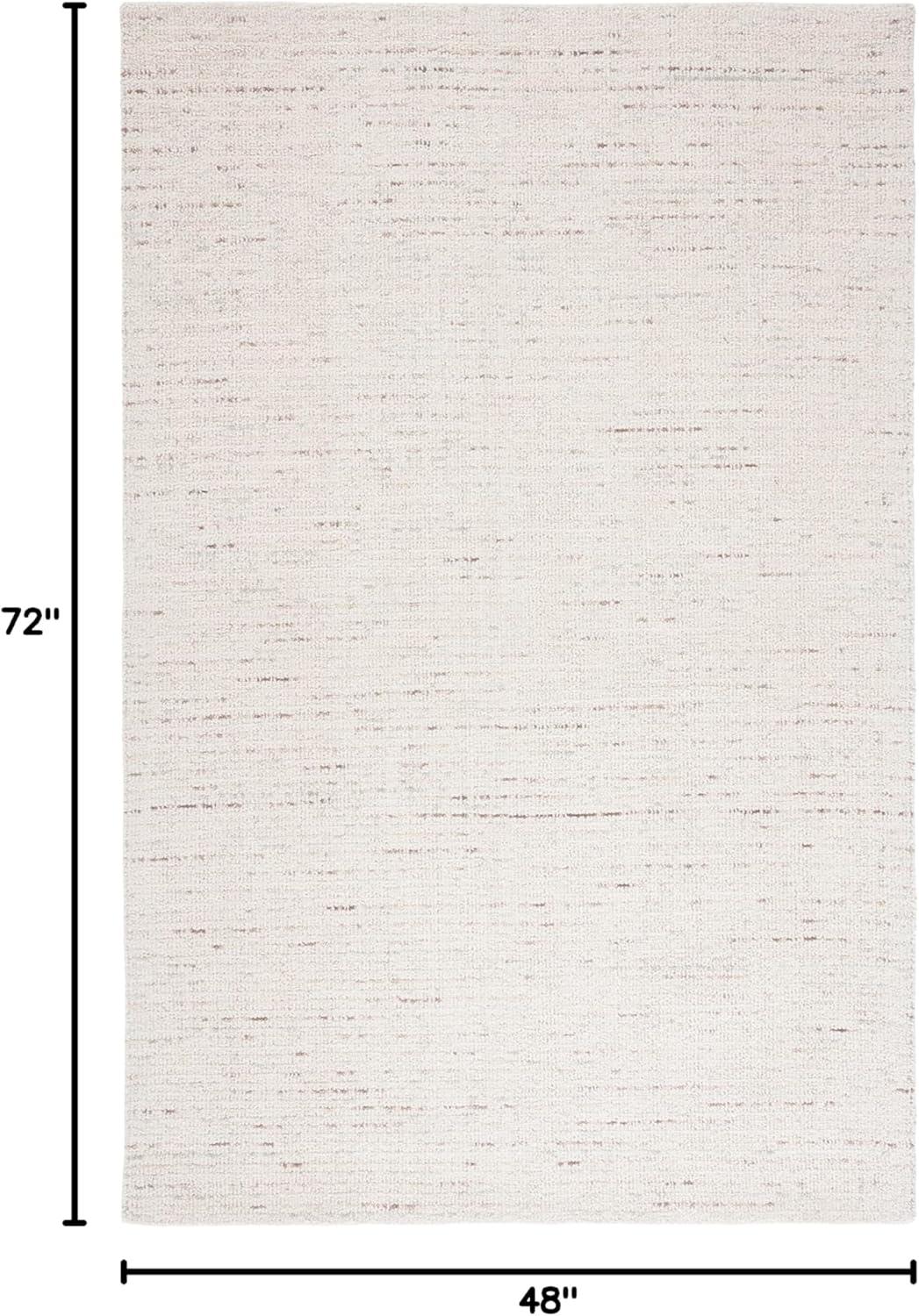 Abstract ABT468 Handmade Indoor Area Rug - Ivory/Brown - 4'x6' - Safavieh