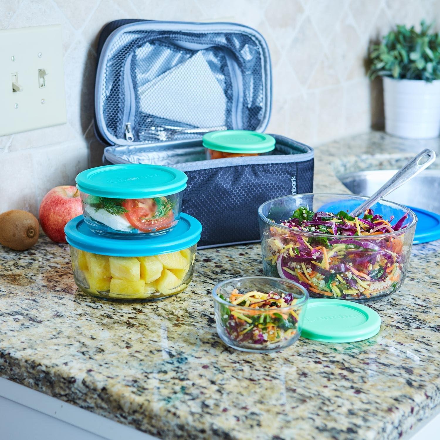 Mixed Blue Glass 26-Piece Airtight Food Storage Set