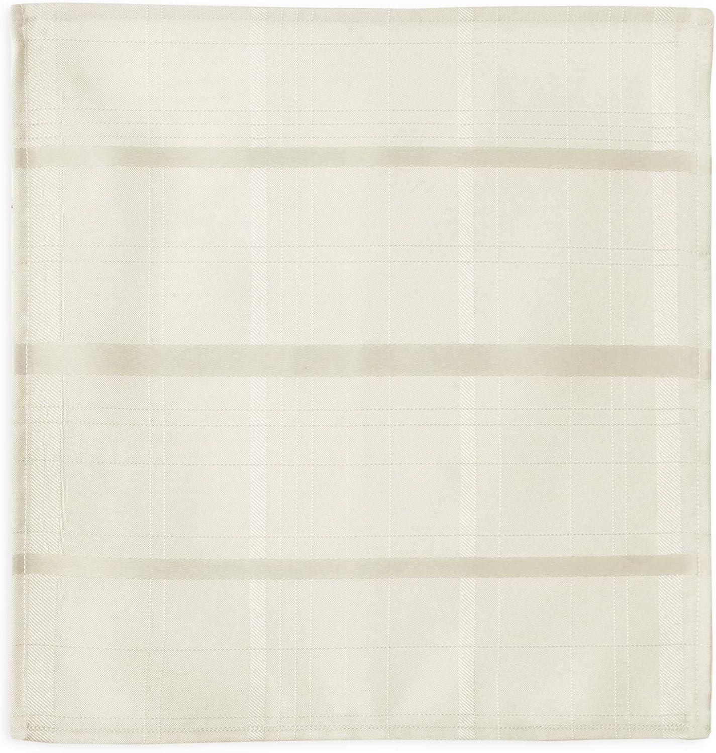 Elegance Plaid Stain Resistant Napkin Set of 4 - 17" x 17" - Beige - Elrene Home Fashions