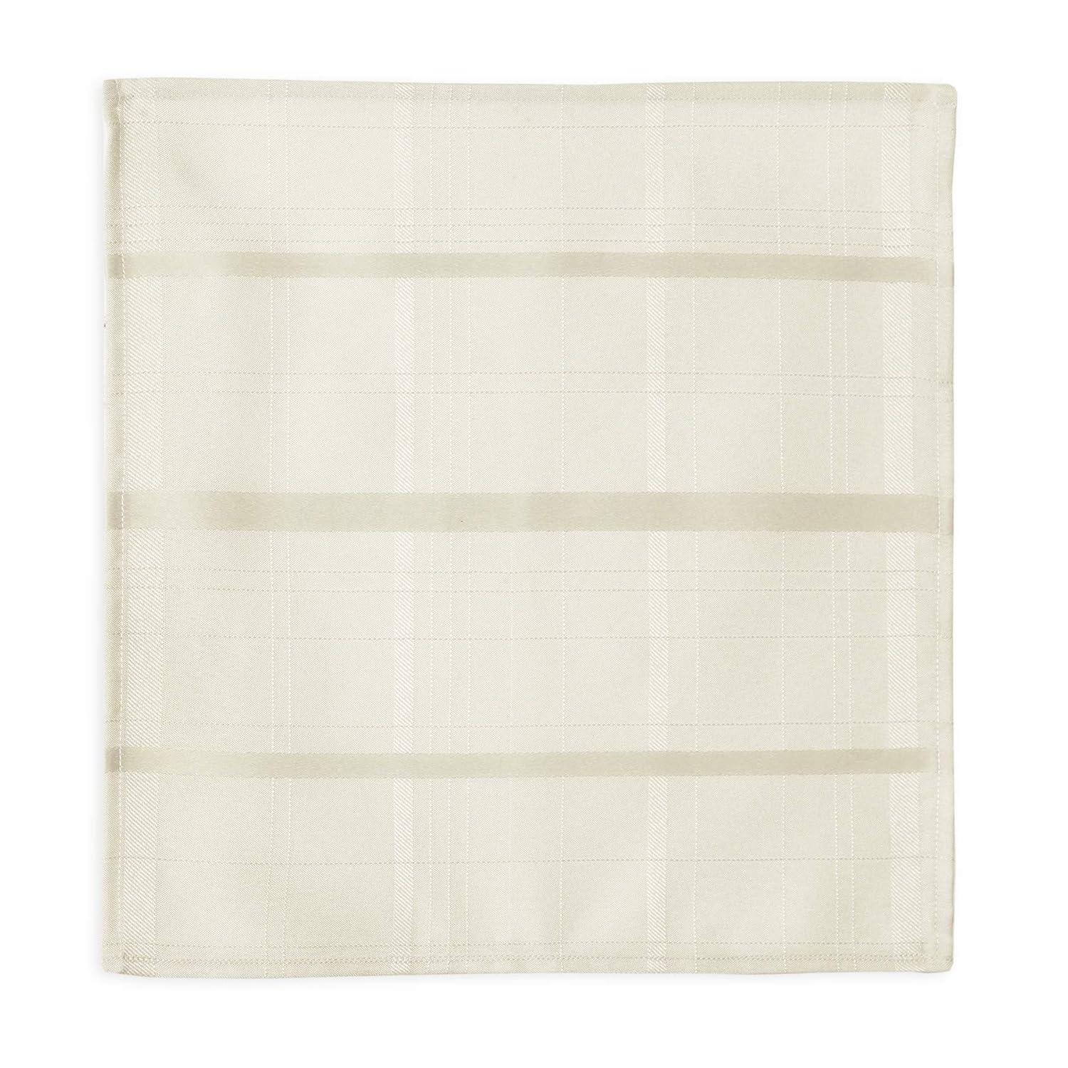 Elegance Plaid Stain Resistant Napkin Set of 4 - 17" x 17" - Beige - Elrene Home Fashions