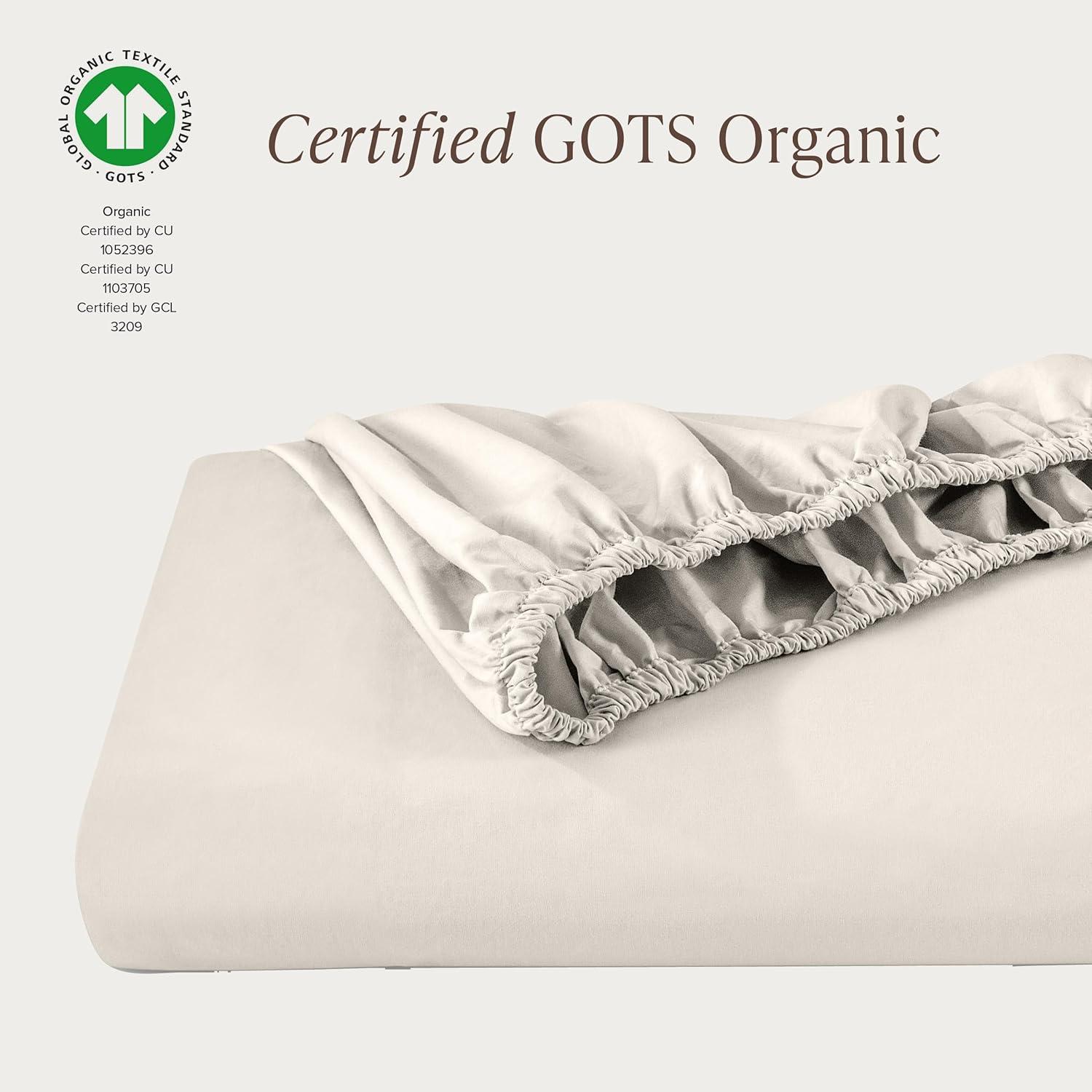 Bare Home 300 Thread Count Organic Cotton Percale Fitted Sheet