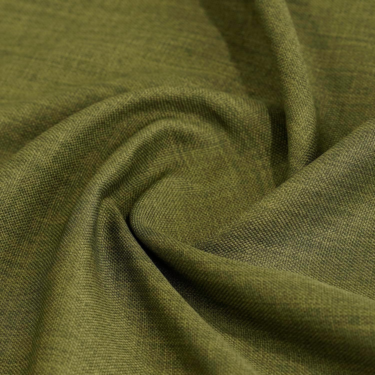 HPD Half Price Drapes Grommet Linen Curtains 84 Inches Long Room Darkening Curtains for Bedroom & Living Room (1 Panel), 50W x 84L, Tuscany Green