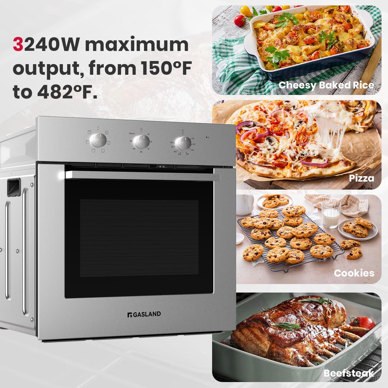 GASLAND 24" 2.3 cu. ft. Electric Single Wall Oven With 6 Cooking Functions ES606MS
