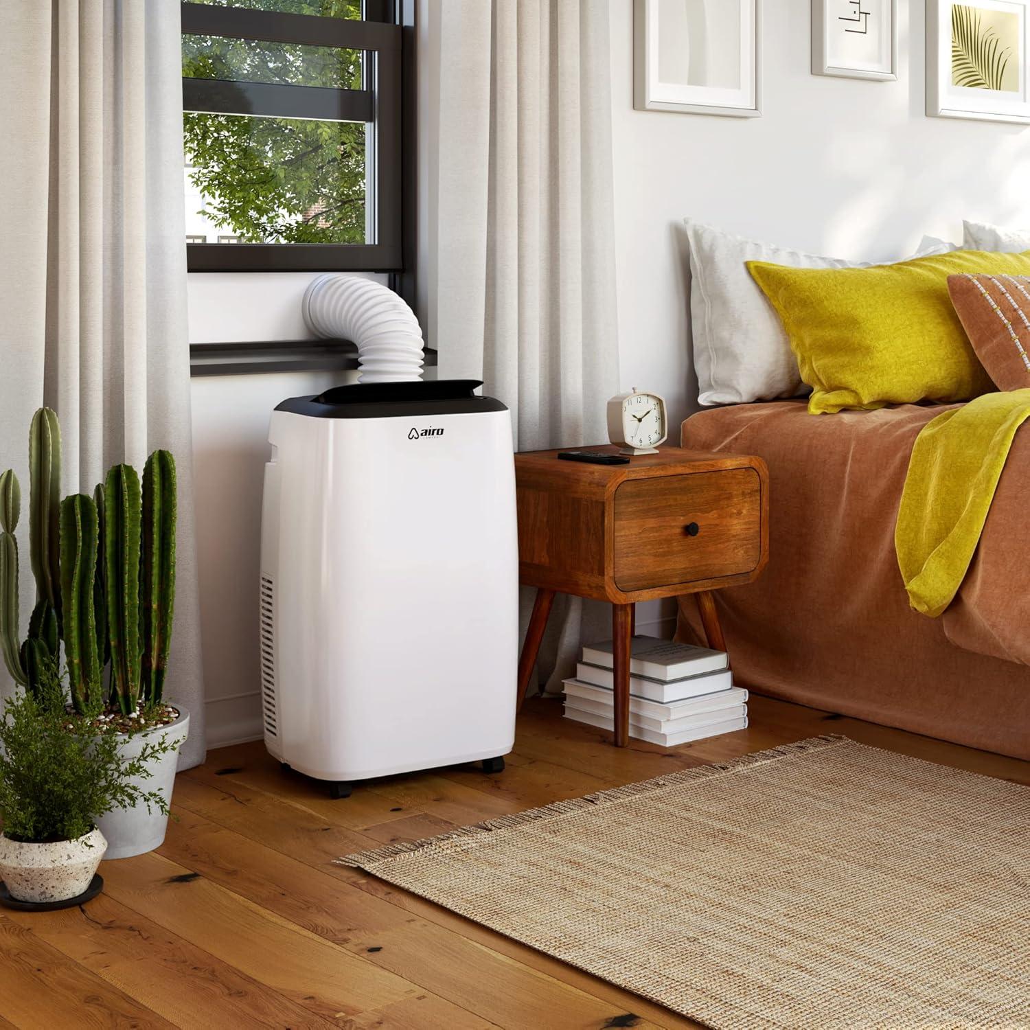 Compact White Portable Air Conditioner with Remote Control