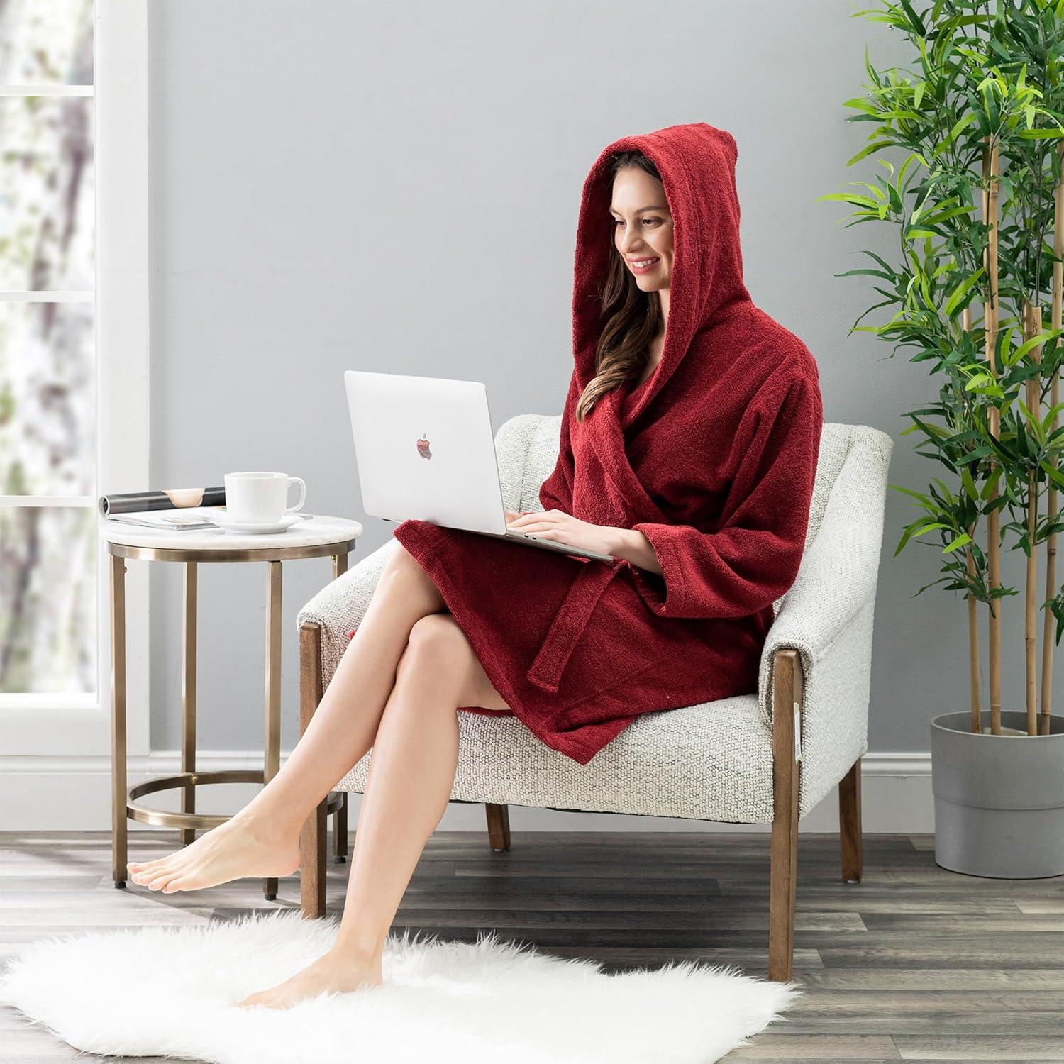 Nine West Hooded  Turkish Cotton Unisex Bath Robe Collection