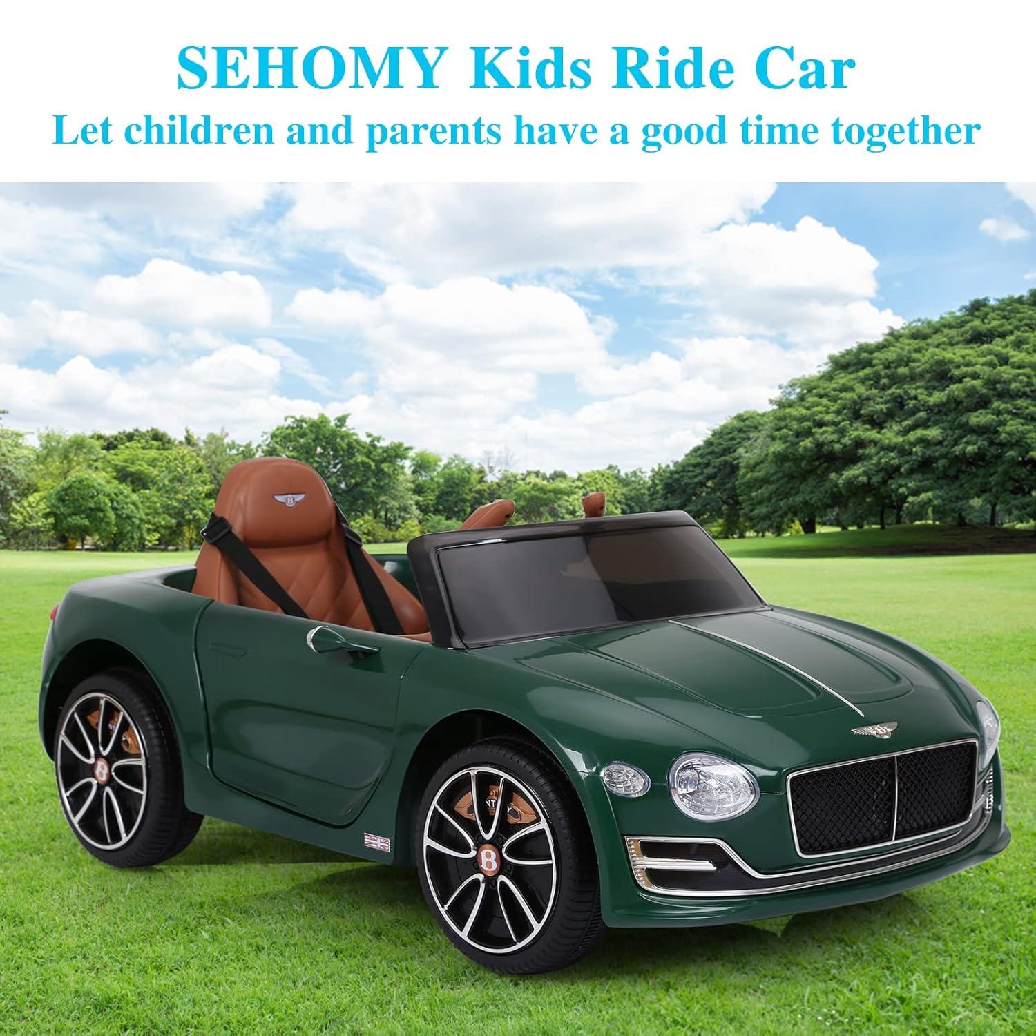 Kids Bentley Style GT Coupe EXP12 12V Battery Ride On Car Electric 2.4G Remote Control Green