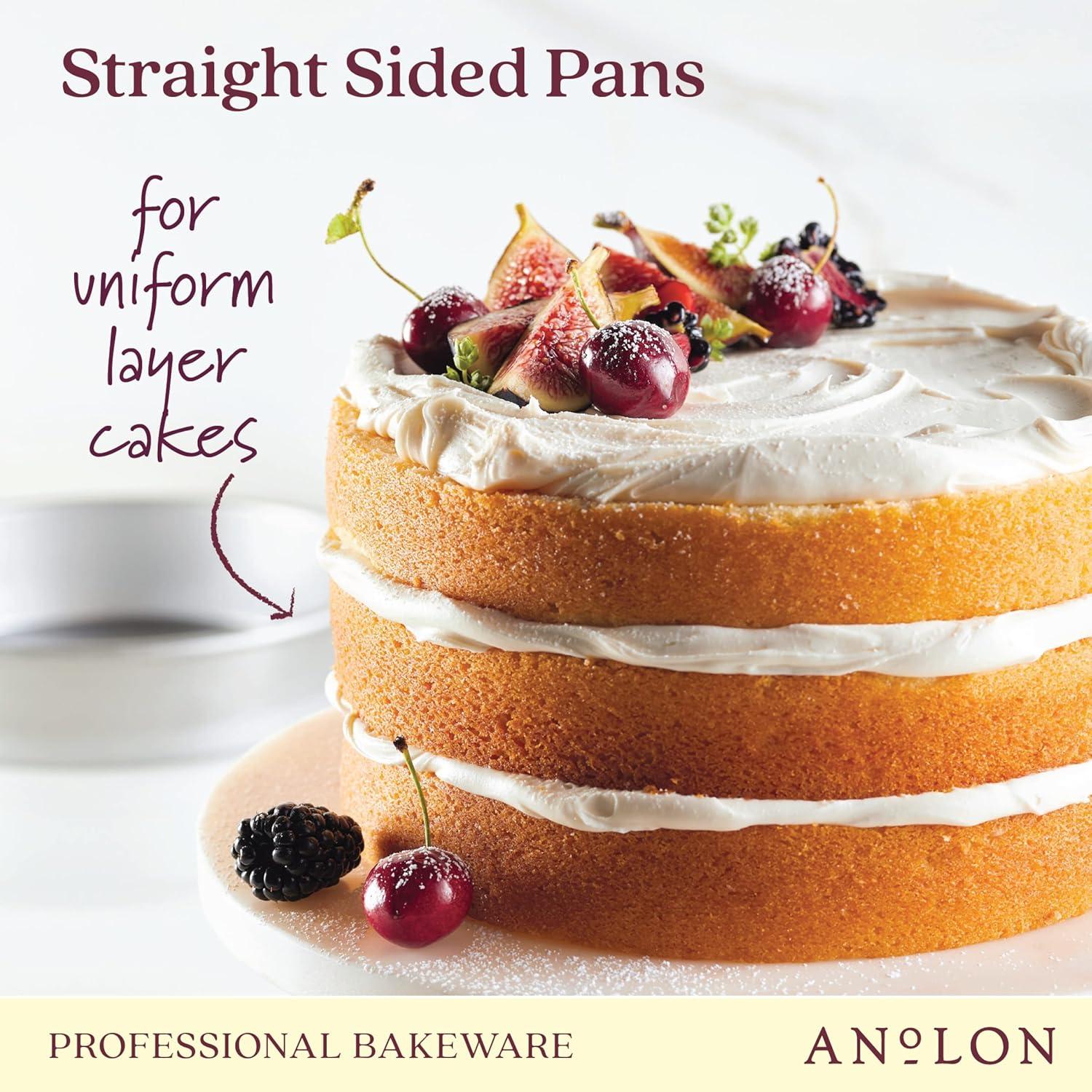 Anolon Pro-Bake Bakeware Aluminized Steel Baking Pan Set, 6-Piece, Silver
