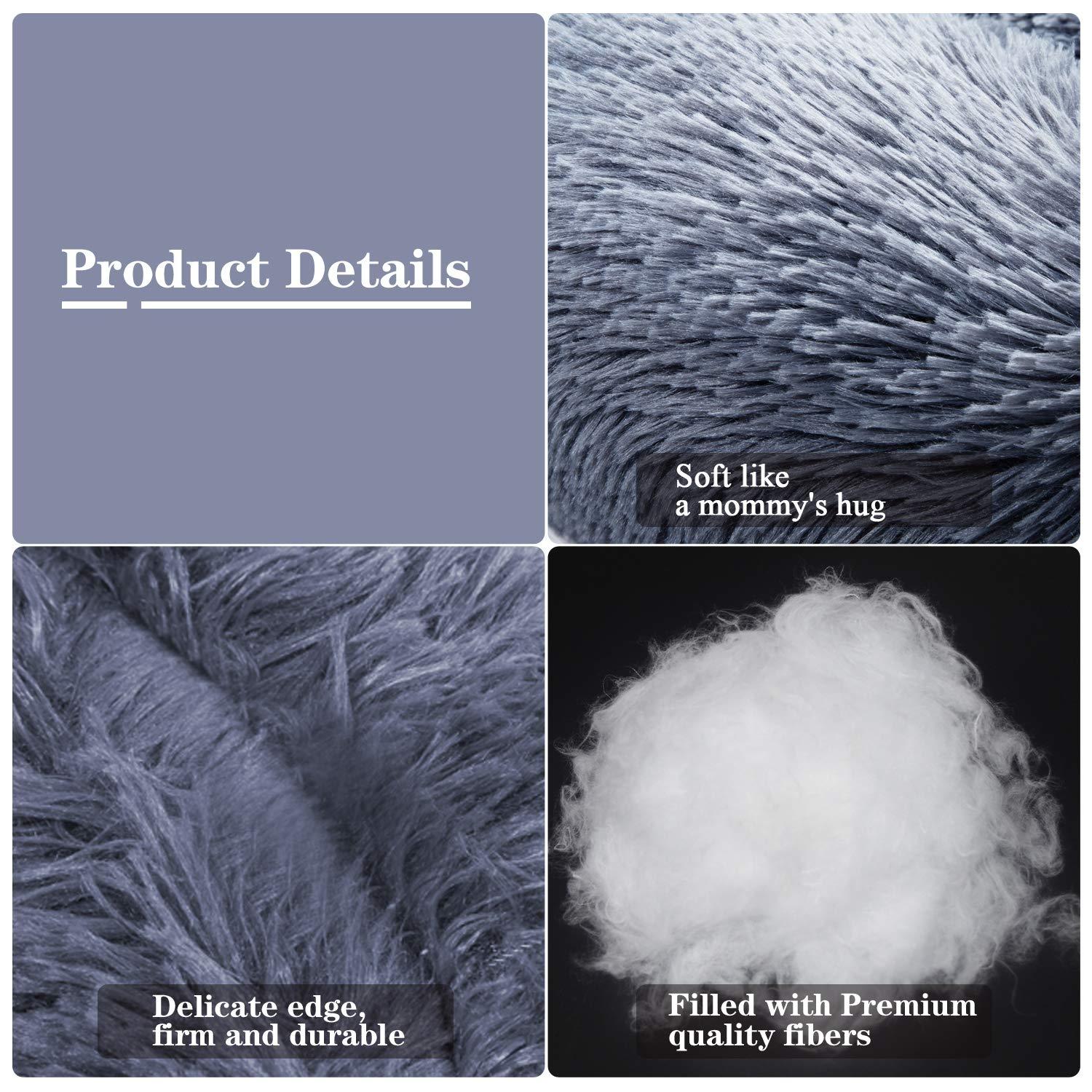 MFOX Calming Dog Bed (S/M/L/XL) for Medium and Large Dogs Comfortable Pet Bed Faux Fur Donut Cuddler Up to 15/30/50/90lbs