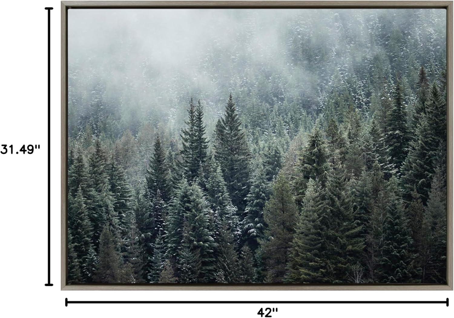 Kate & Laurel All Things Decor Sylvie Evergreen Dream 2 Wall Art: Modern Floating Canvas, Rustic Style