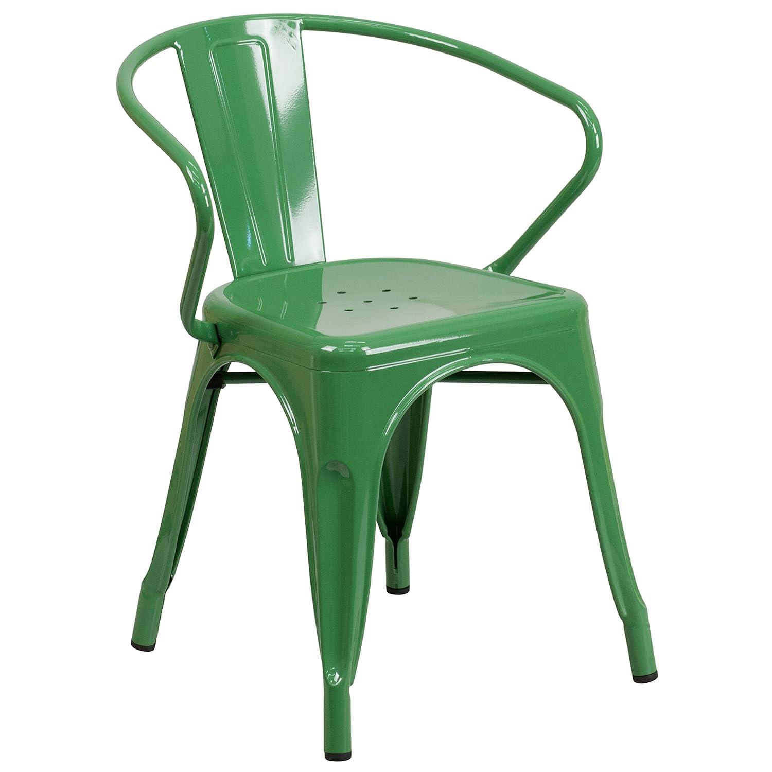 Flash Furniture Hucheson Metal Indoor-Outdoor Chair with Arms