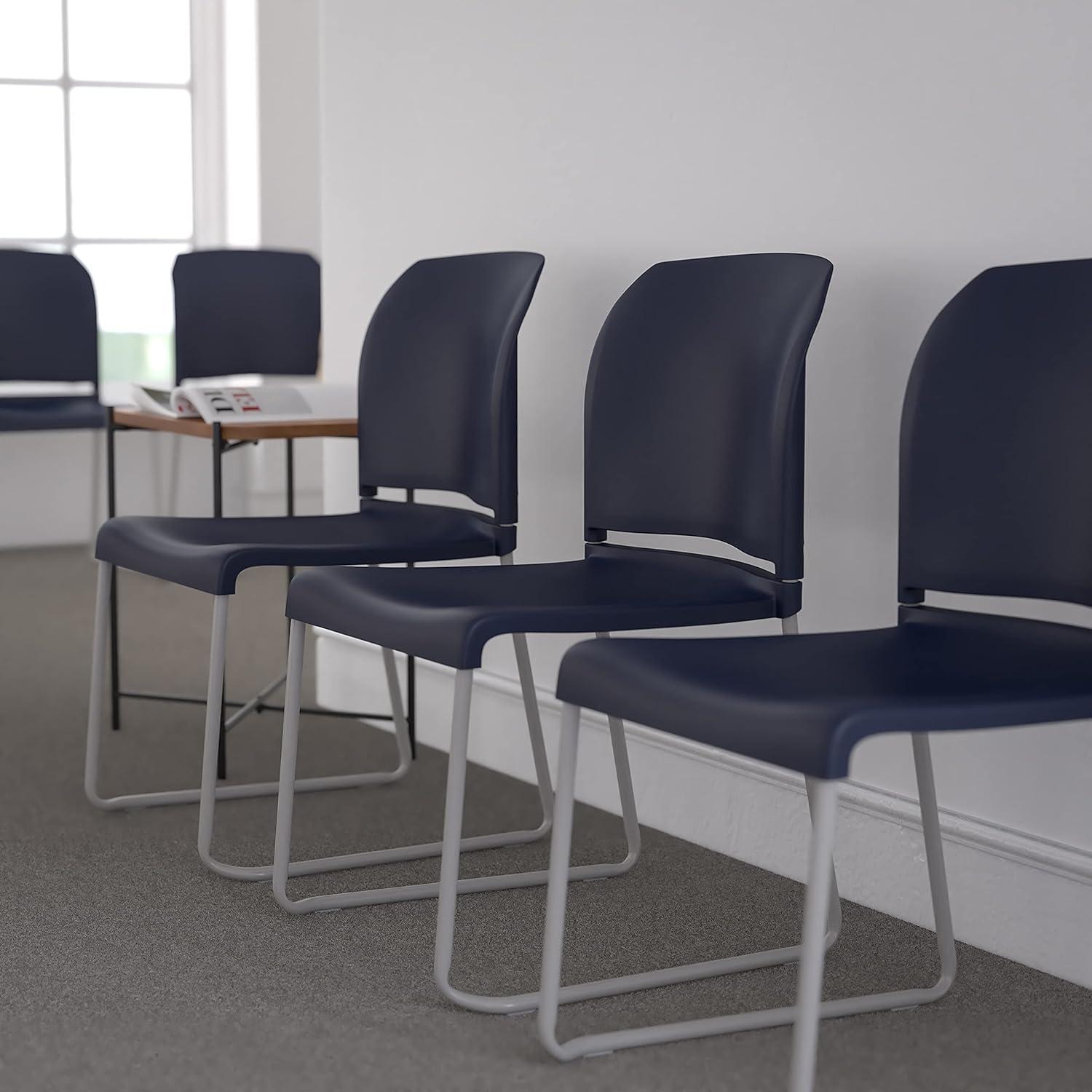 Flash Furniture Brielle Contoured Sled Base Stackable Waiting Room Chairs (Set of 5)