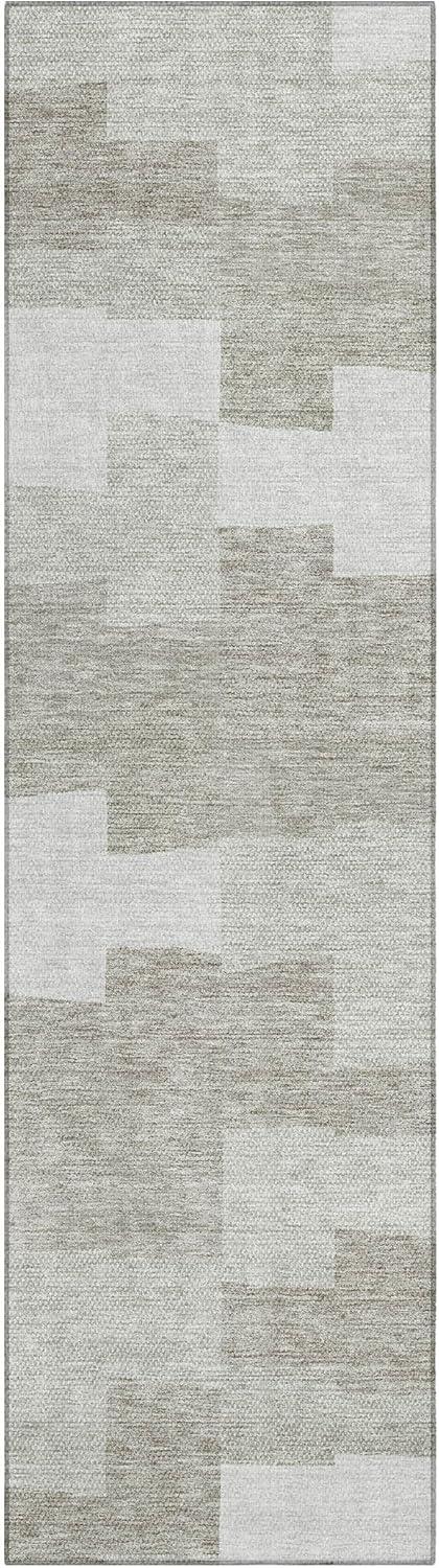 Taupe Synthetic Flat Woven Reversible Runner Rug 2'3" x 7'6"