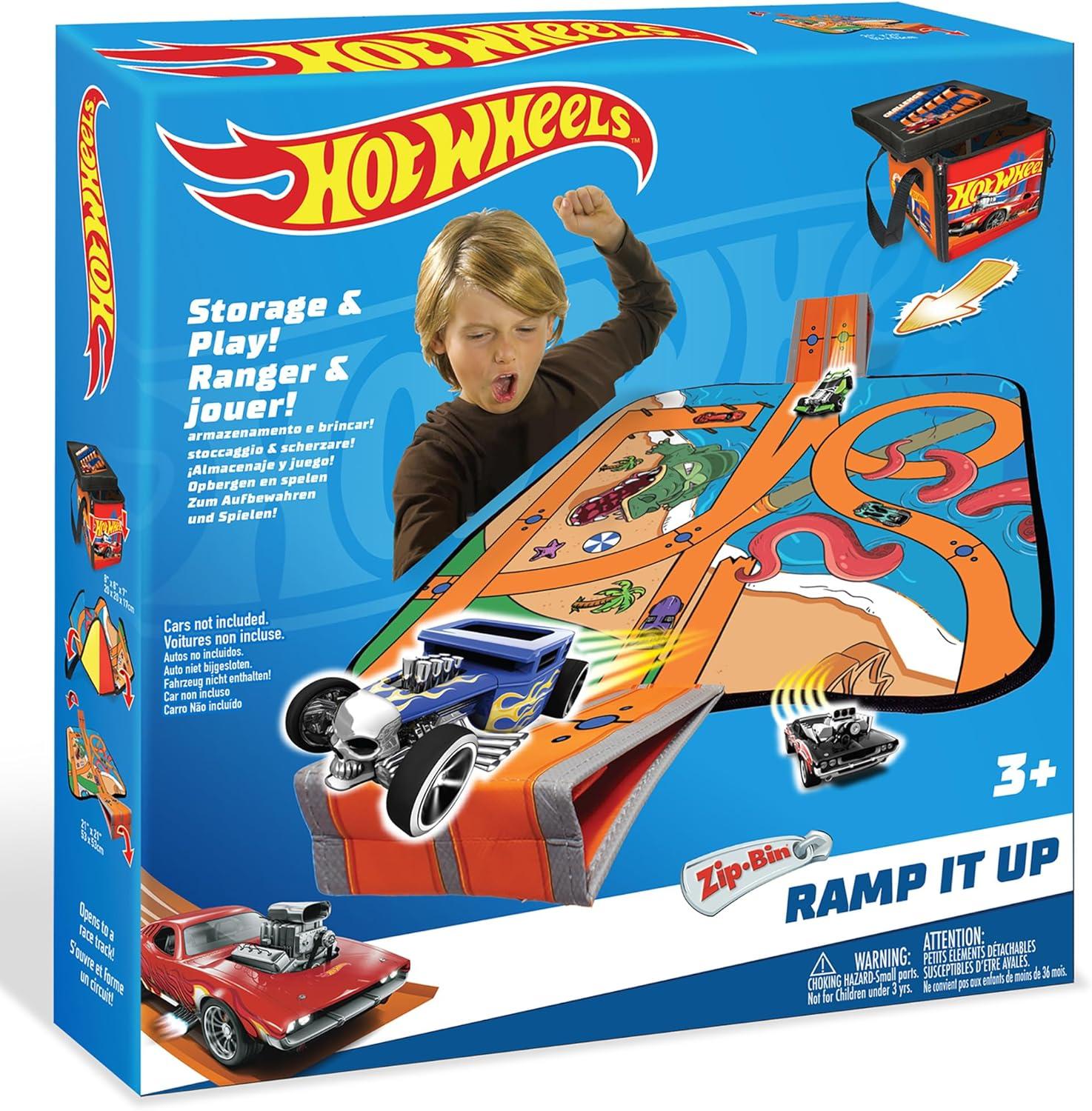 Hot Wheels ZipBin Ramp It Up! Storage Case & Racetrack Playmat/Car Ramp