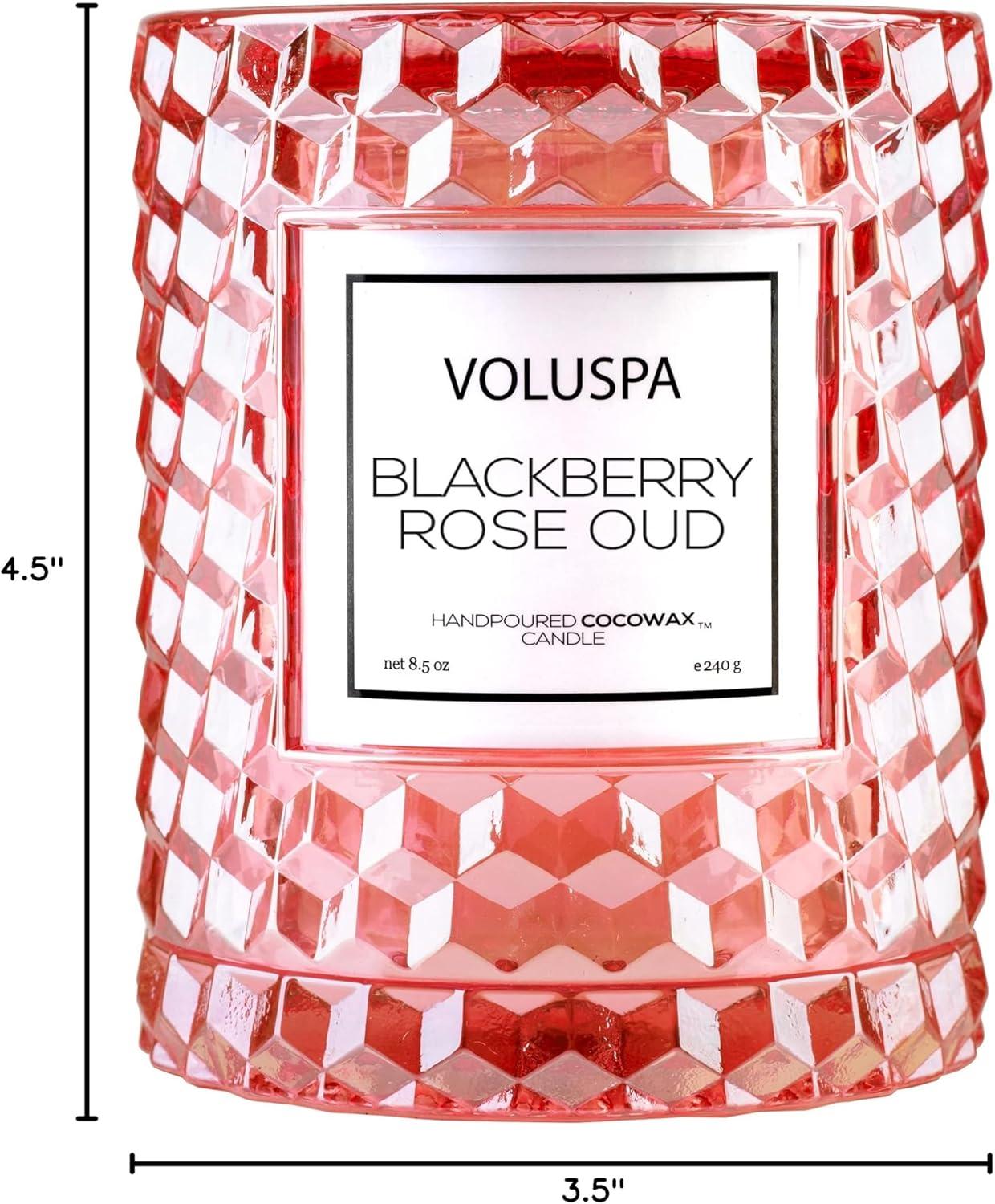 VOLUSPA BLACKBERRY ROSE OUD CLOCHE CANDLE 8.5 OZ