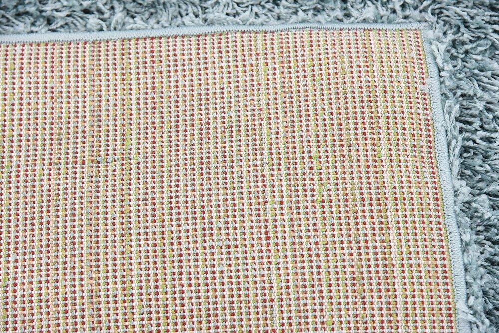 Unique Loom 4' 1 x 6' 1 Solid Shag Light Slate Blue Area Rug