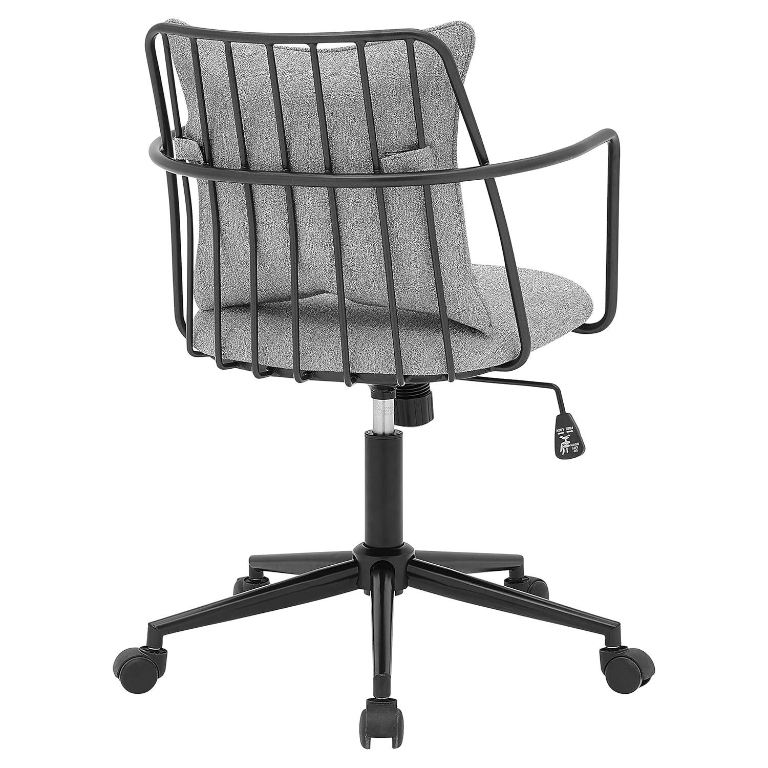 New Pacific Direct Edison KD 22.5" Fabric Office Chair in Strata Gray