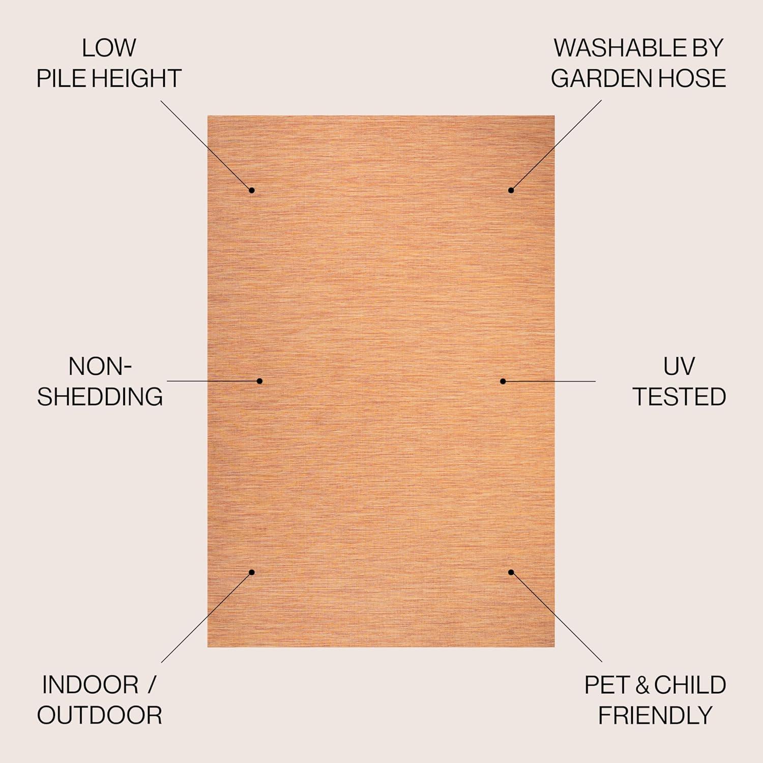 8'x10' Ethan Modern Flatweave Solid  Area Rug, Orange - JONATHAN Y