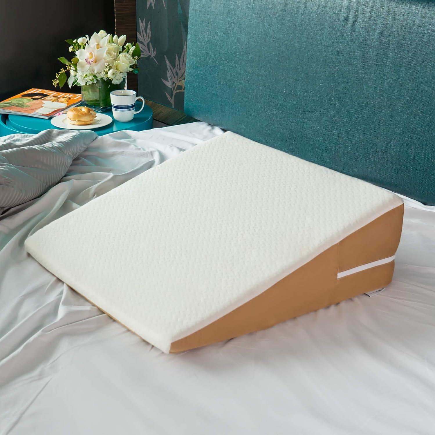 Gel-Infused Memory Foam Wedge Pillow with Tencel Cover