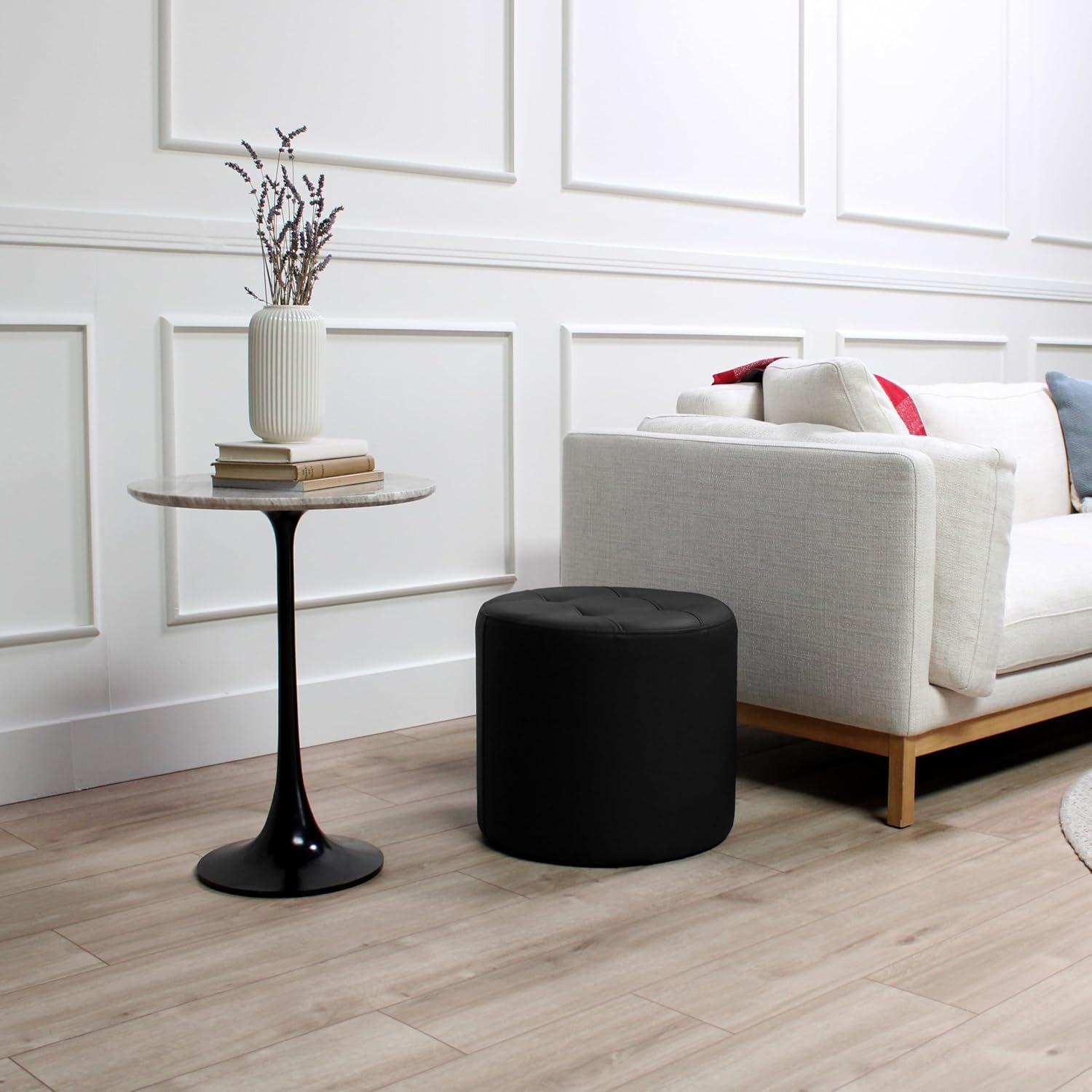 Faux Leather Ottoman