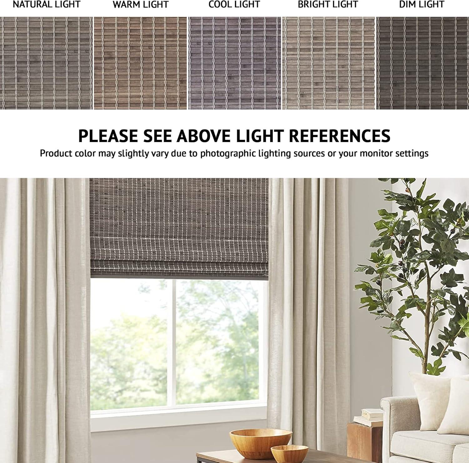 Semi - Sheer Bamboo Light Filtering Roman Shade 64"L