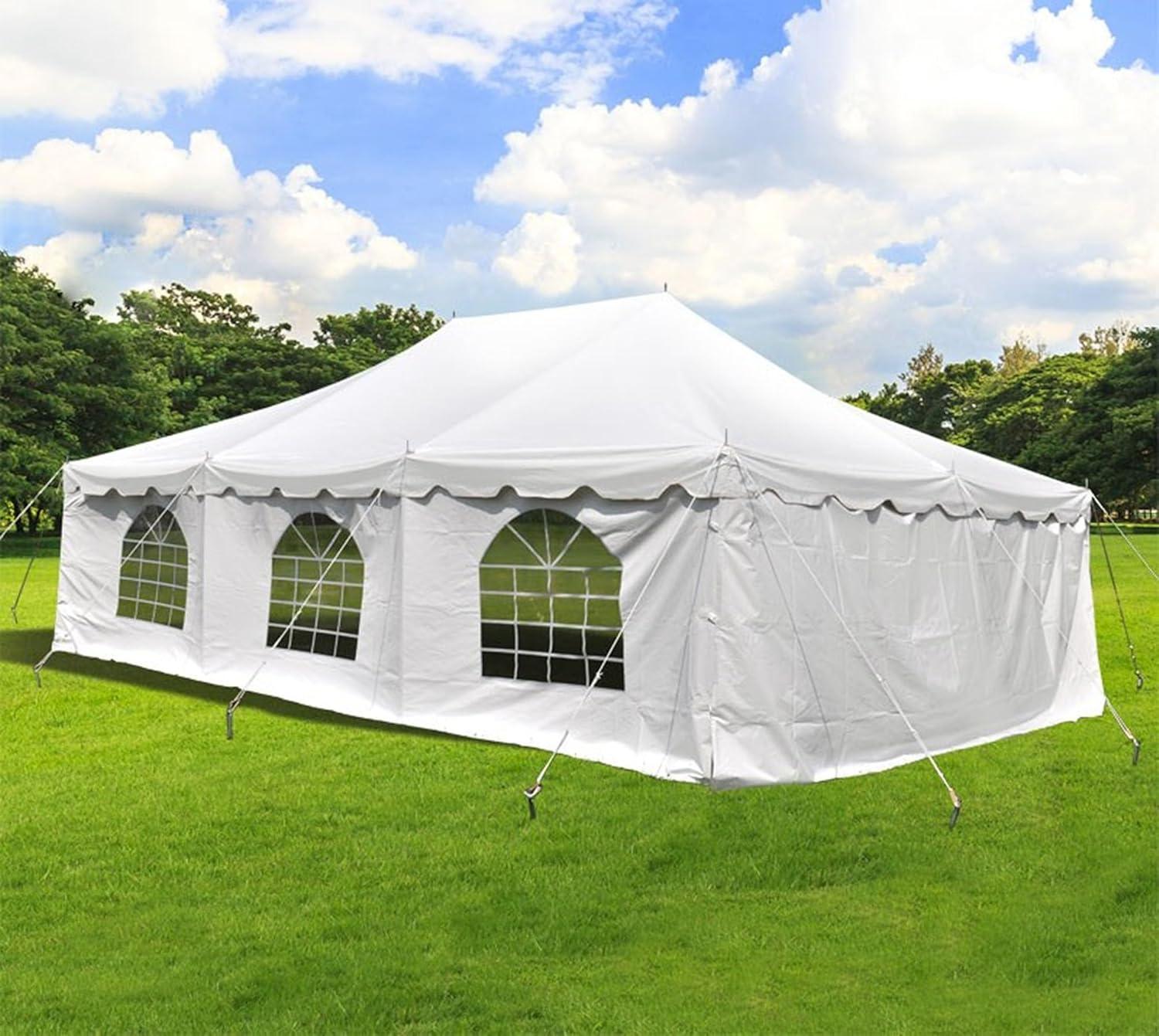Party Tents Direct 20' x 20' Weekender Pole Party Tent with Sidewalls, Red