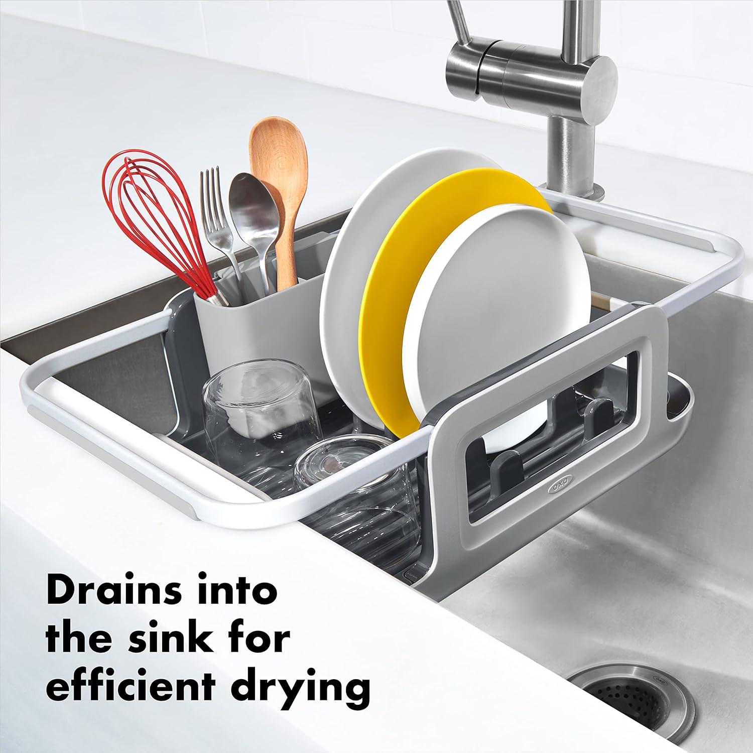 OXO Good Grips Extendable Over-The-Sink Aluminum Dish Rack