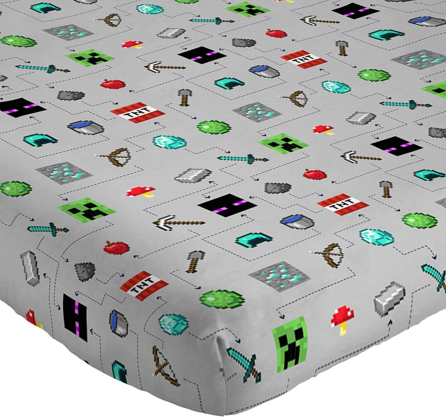 Minecraft Monster Hunters Twin Sheet Set - 3 Piece Set Super Soft and Cozy Kid’s Bedding Features Creepers