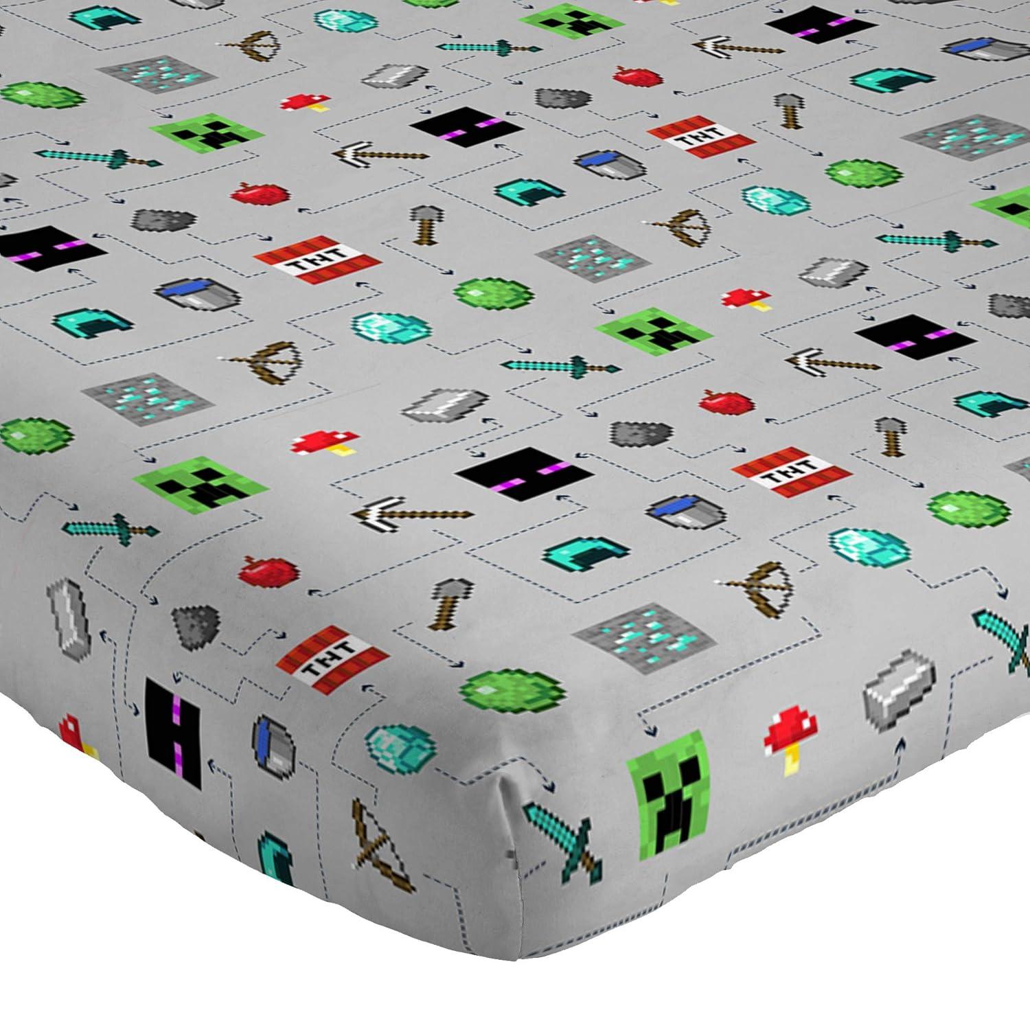 Minecraft Monster Hunters Twin Sheet Set - 3 Piece Set Super Soft and Cozy Kid’s Bedding Features Creepers