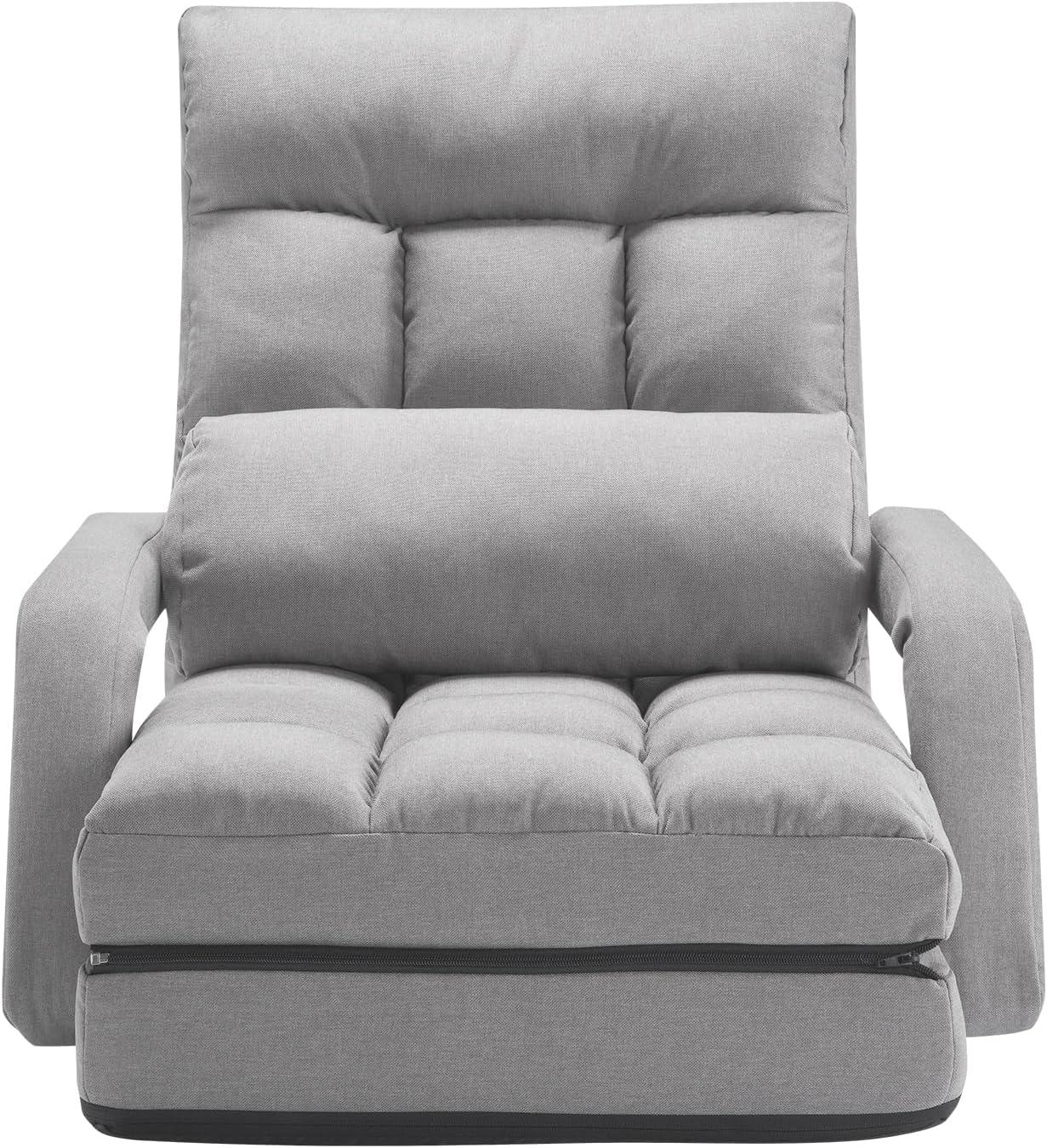 Trule Floor Chair with 5 Adjustable Position and Armrest Floor Gaming Chair Gray