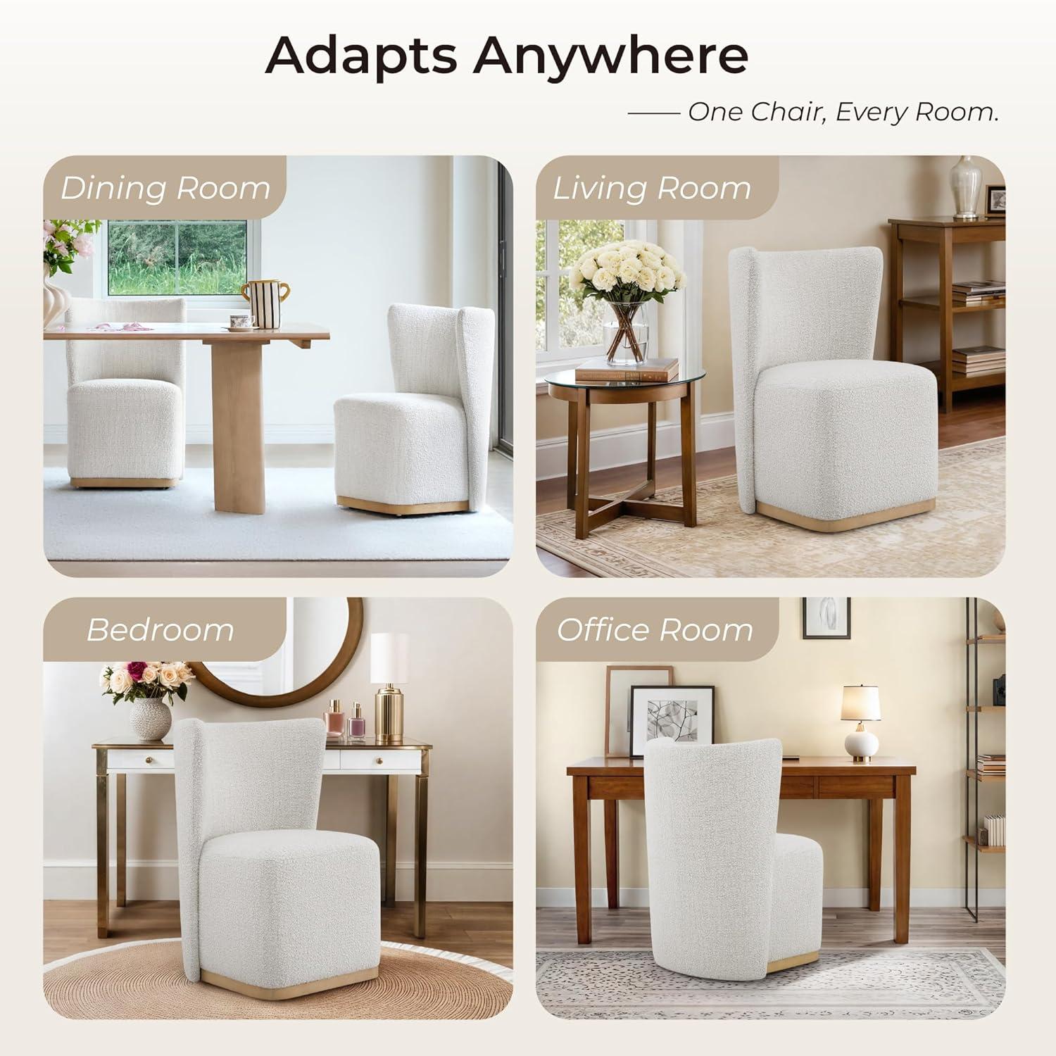 Geelt Upholstered Dining Chairs with Casters