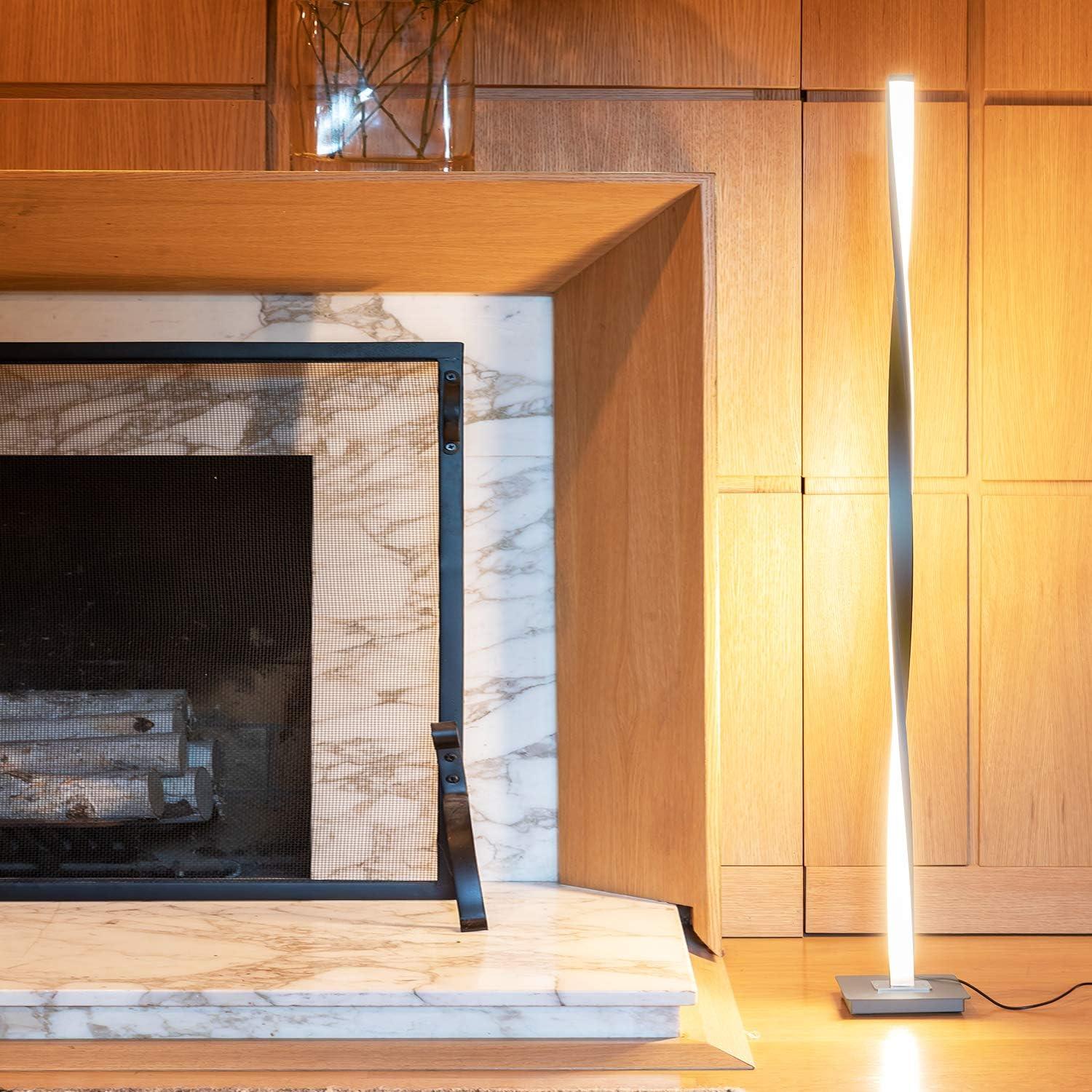 Brightech Helix 48 in. Industrial LED Floor Lamp with Built-In 3-Way Dimmer