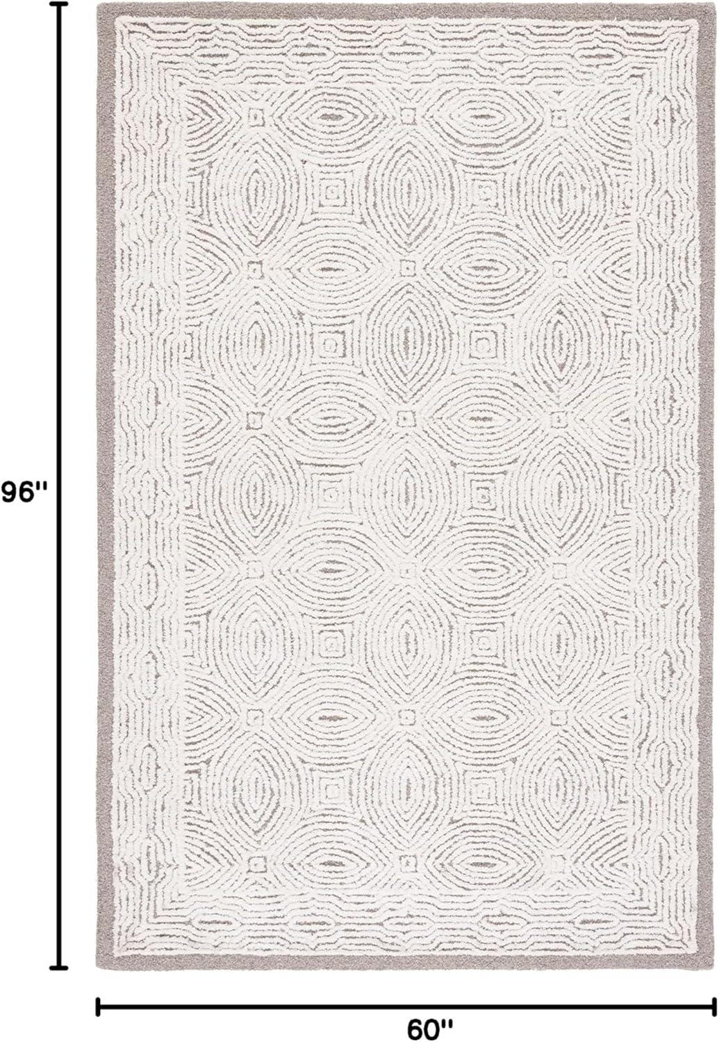 Abstract ABT575 Handmade Indoor Area Rug - Beige/Ivory - 5'x8' - Safavieh