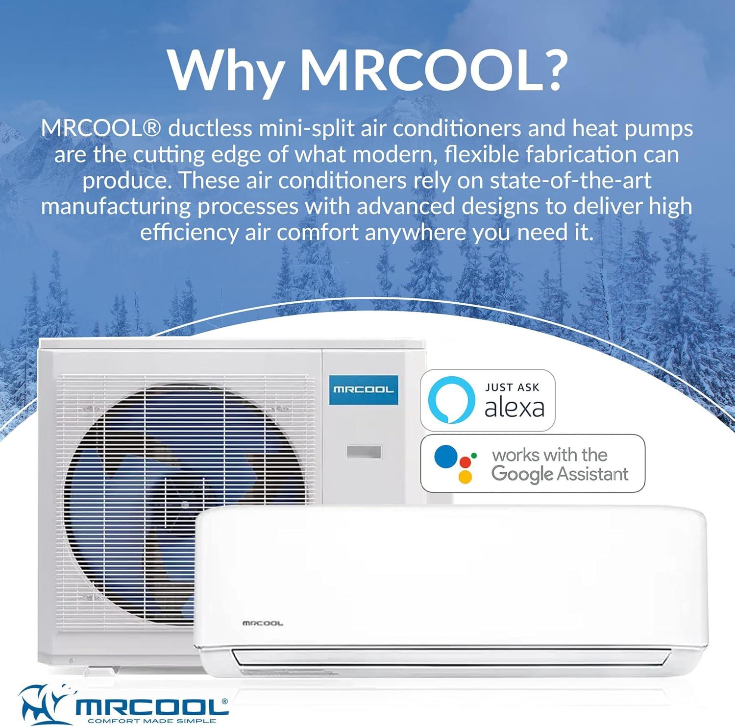 MRCOOL DIY Mini Split - 36,000 BTU 2 Zone Ductless Air Conditioner and Heat Pump with 25 ft. Install Kit, DIYM236HPW03C07