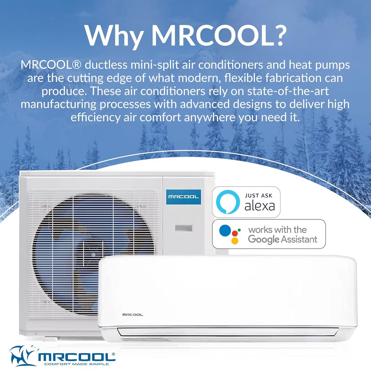 MRCOOL DIY Mini Split - 36,000 BTU 2 Zone Ductless Air Conditioner and Heat Pump with 25 ft. Install Kit, DIYM236HPW03C07