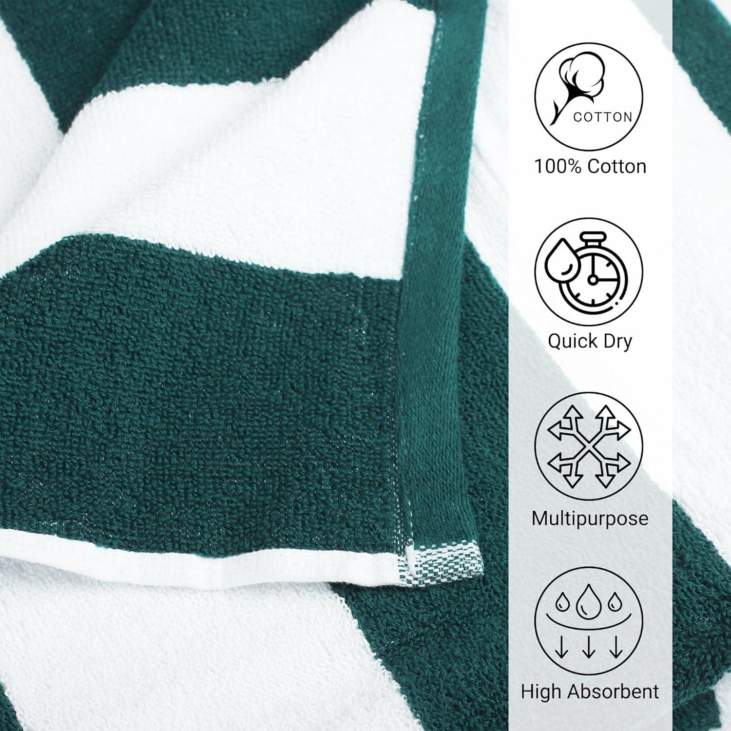 ArkwrightLLC Arkwright California Cabana 100% Cotton 30x70 Beach Towel (Pack of 4) (Set of 4)