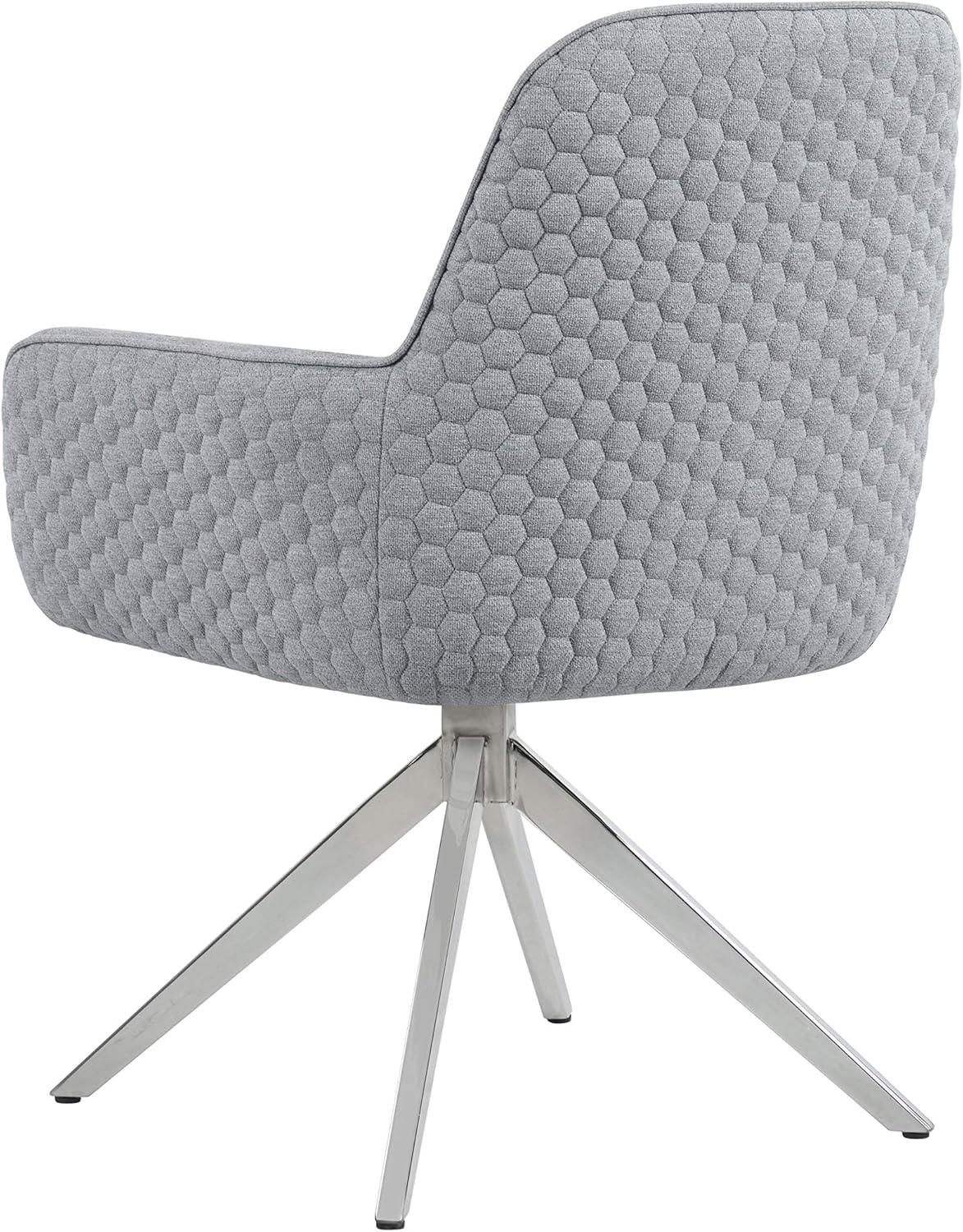 Coaster Flare Arm Contemporary Fabric Swivel Dining Chair in Gray