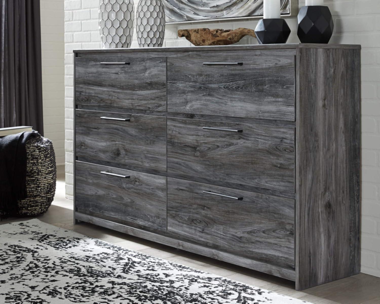 Coastal Charm Smokey Gray 6-Drawer Dresser with Modern Handles