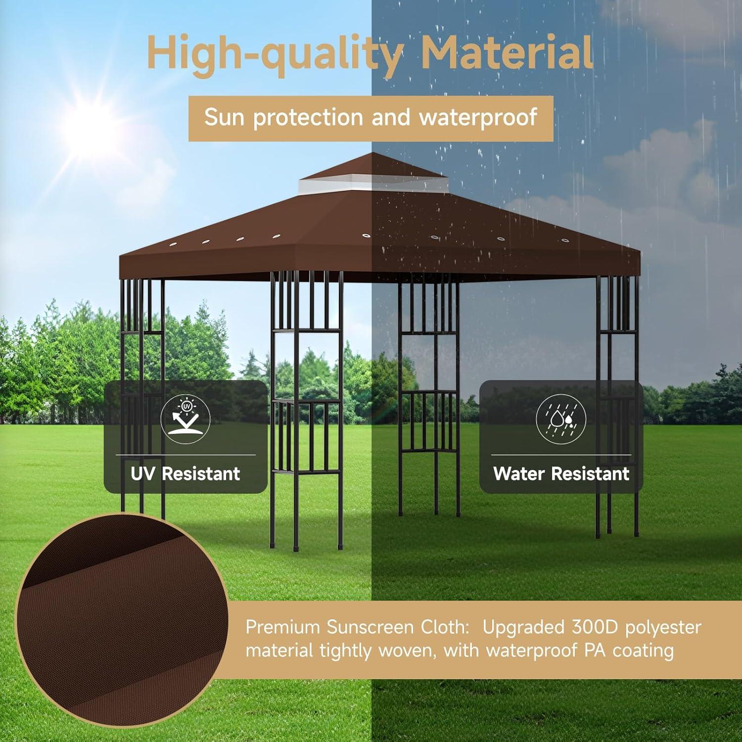 Sunny yard Sunny Yard Polyester Replacement Canopy for Gazebo