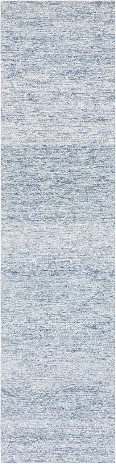 Blue Hand-Tufted Wool Runner Rug, 2'3" x 8'