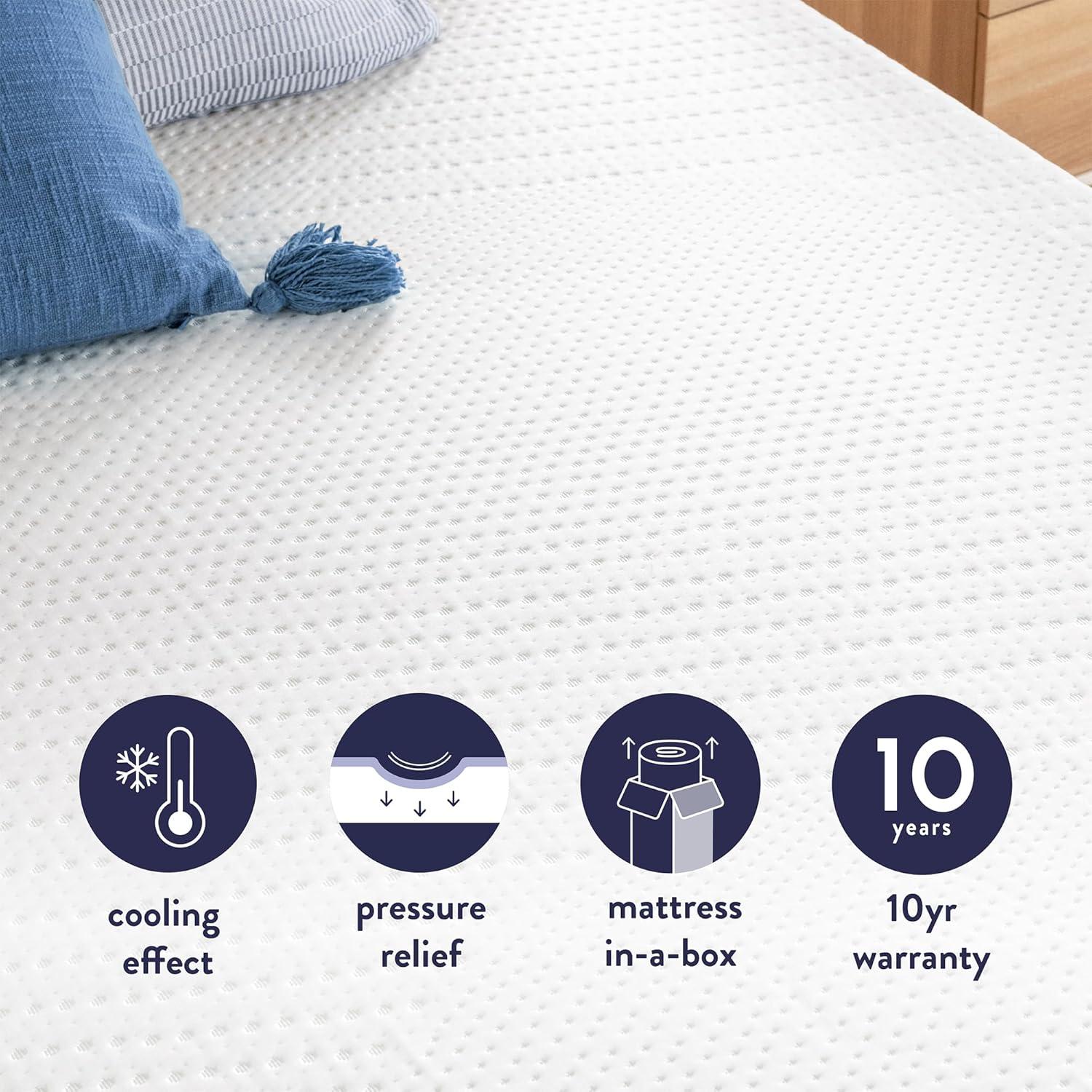 Full Size White Gel Memory Foam Mattress with Jacquard Cover