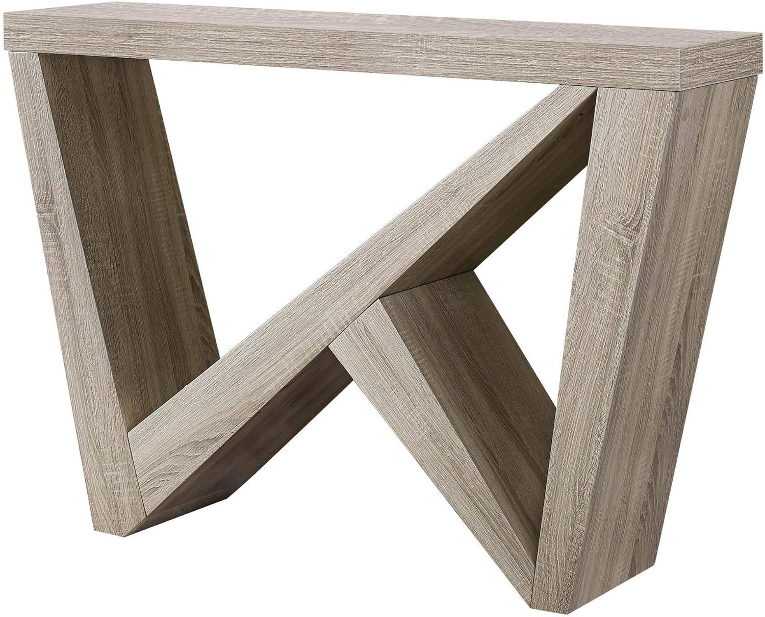 Gray Wood Modern Rectangular Console Table