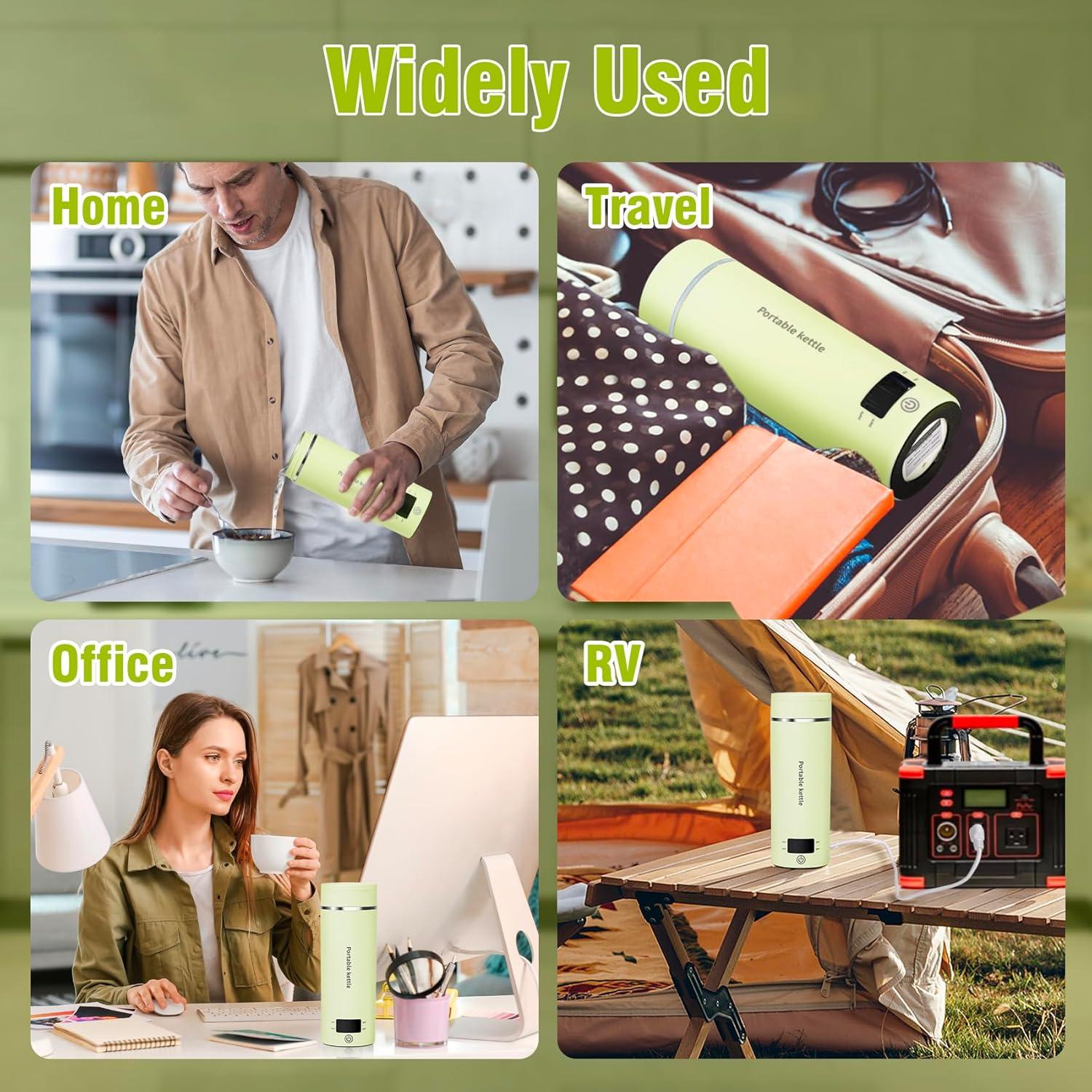 OLHIVA 304 Stainless Steel Travel Electric Kettle Portable Mini Kettle