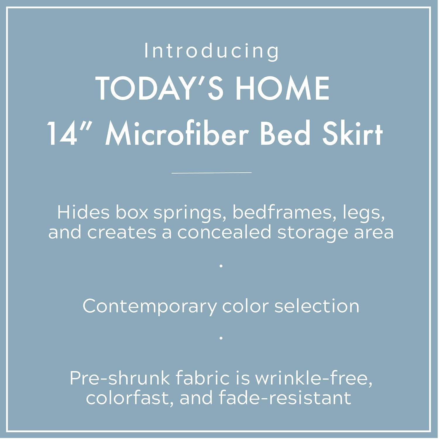LEVINSOHN TEXTILE Basic Microfiber Tailored Bedskirt with 14-inch Drop Black Full
